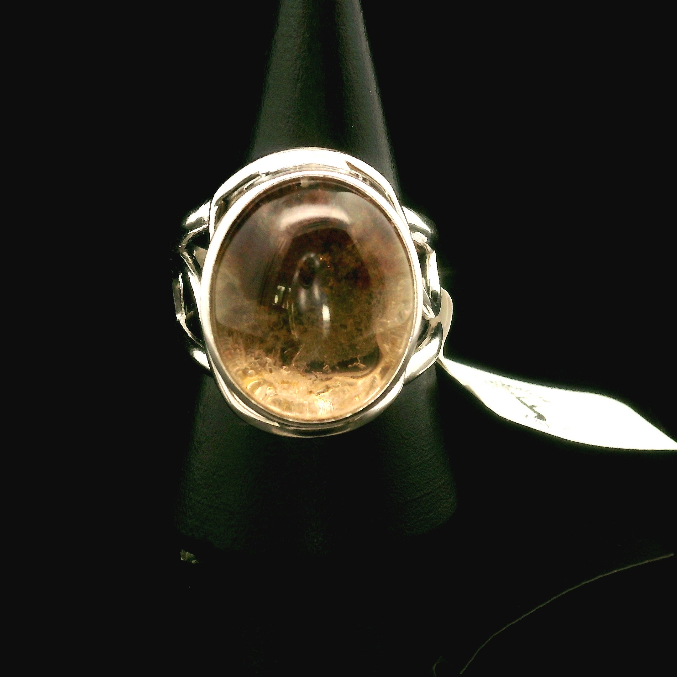 Garden Quartz Adjustable Finger Cuff Ring .925 Sterling Silver for Insight, Meditation & Shamanic Journey