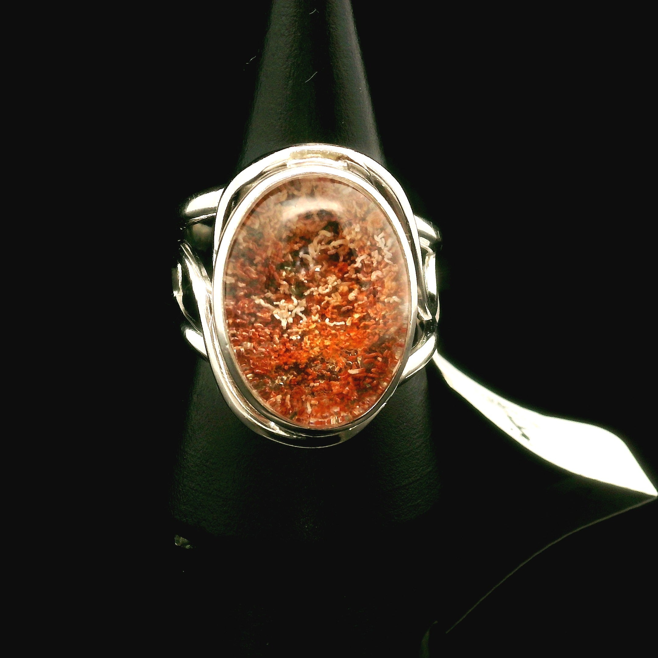 Garden Quartz Adjustable Finger Cuff Ring .925 Sterling Silver for Insight, Meditation & Shamanic Journey