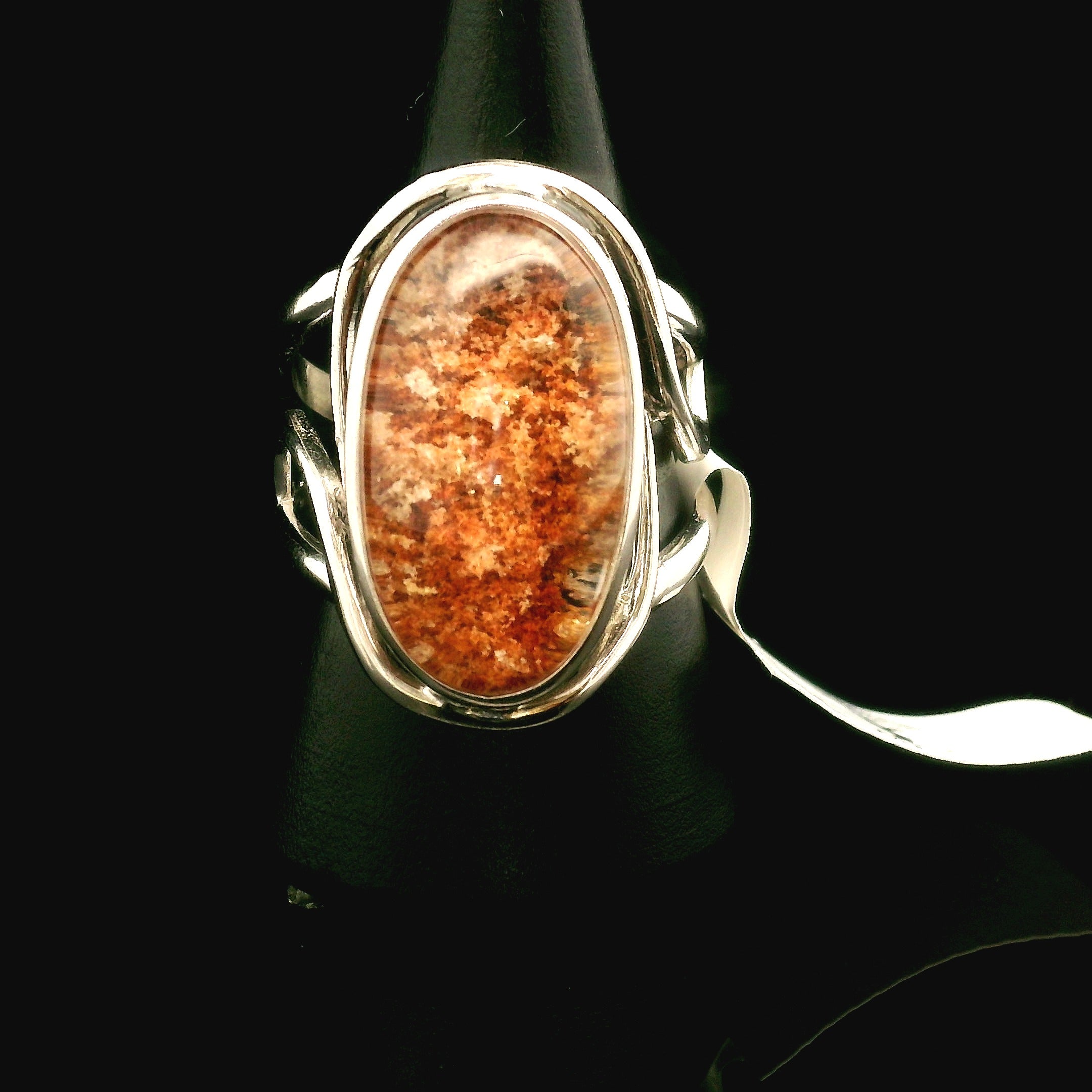 Garden Quartz Adjustable Finger Cuff Ring .925 Sterling Silver for Insight, Meditation & Shamanic Journey