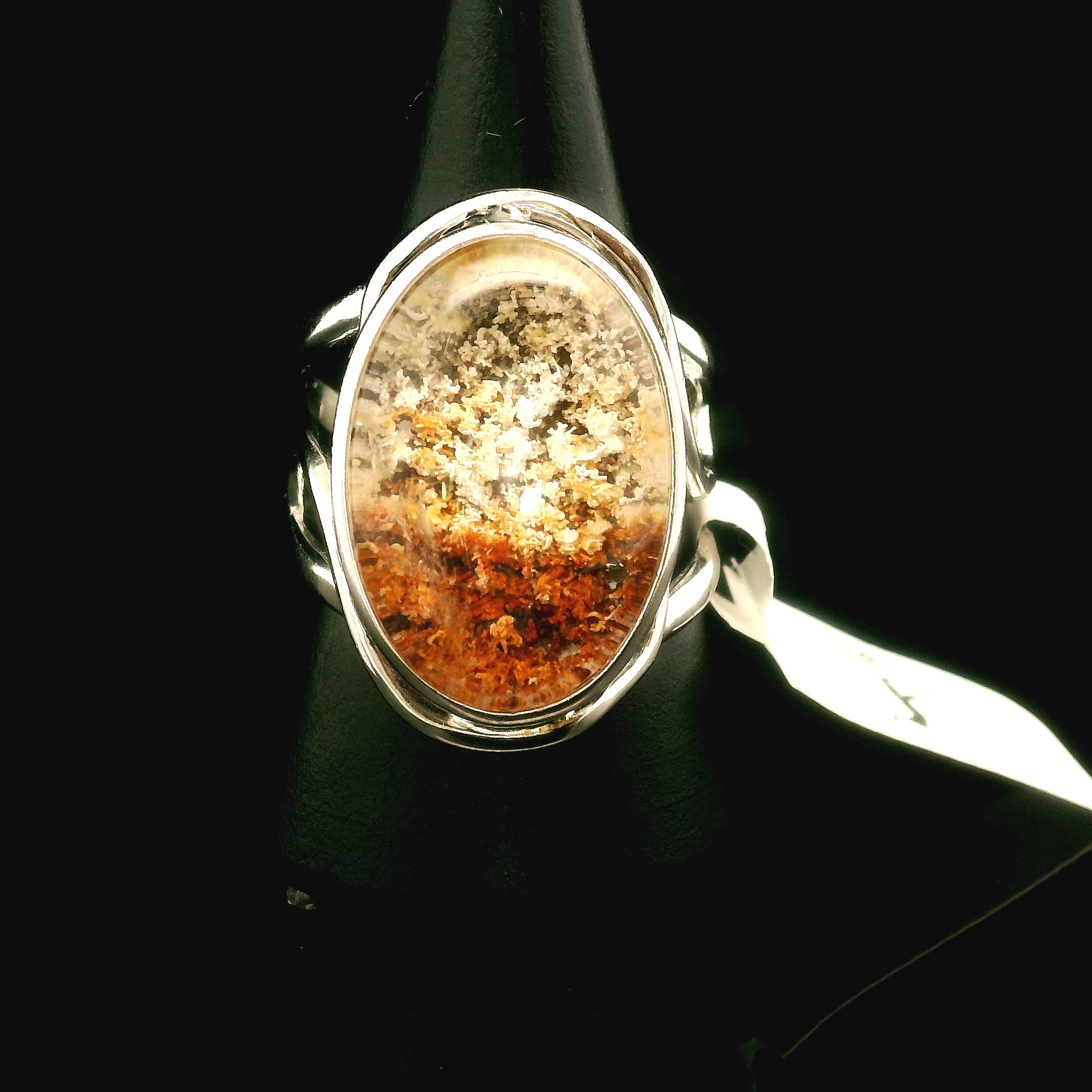 Garden Quartz Adjustable Finger Cuff Ring .925 Sterling Silver for Insight, Meditation & Shamanic Journey