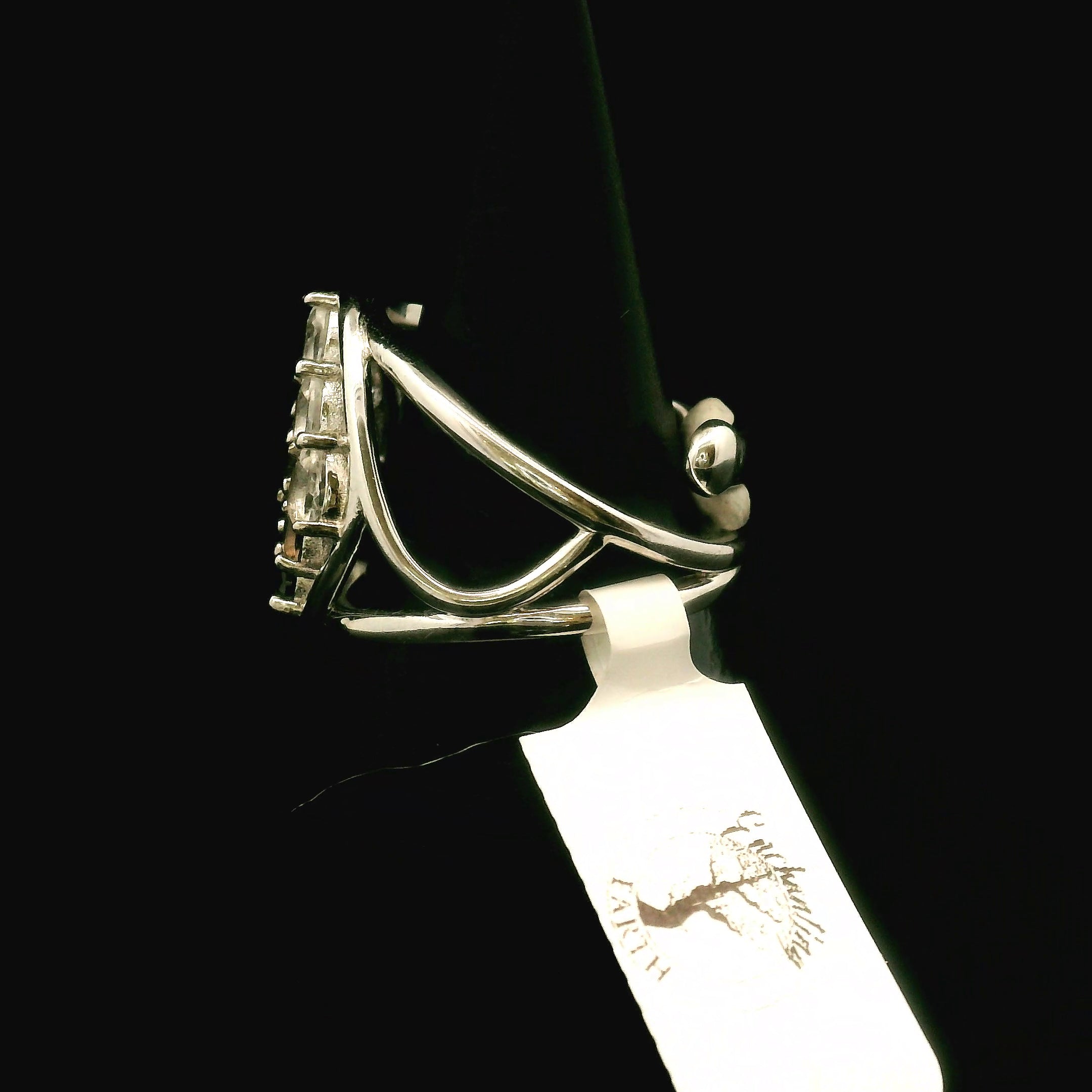 9 Stone Crystal Chandelier Cuff Ring .925 Silver for Healing, Intention Setting and Manifesting your Desires