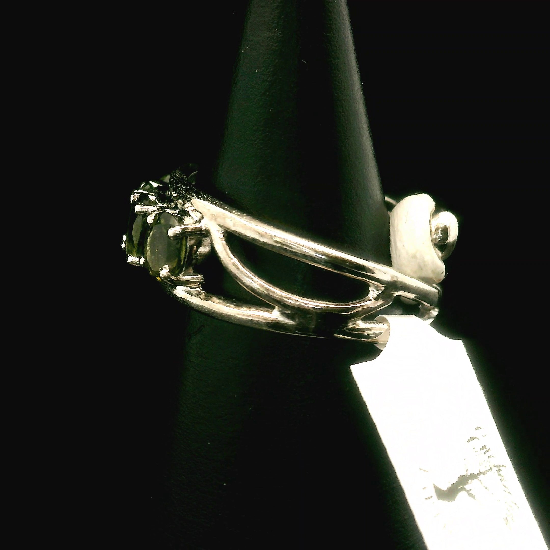 Moldavite Cuff Ring Stacker .925 Silver for Creating your Dream Life