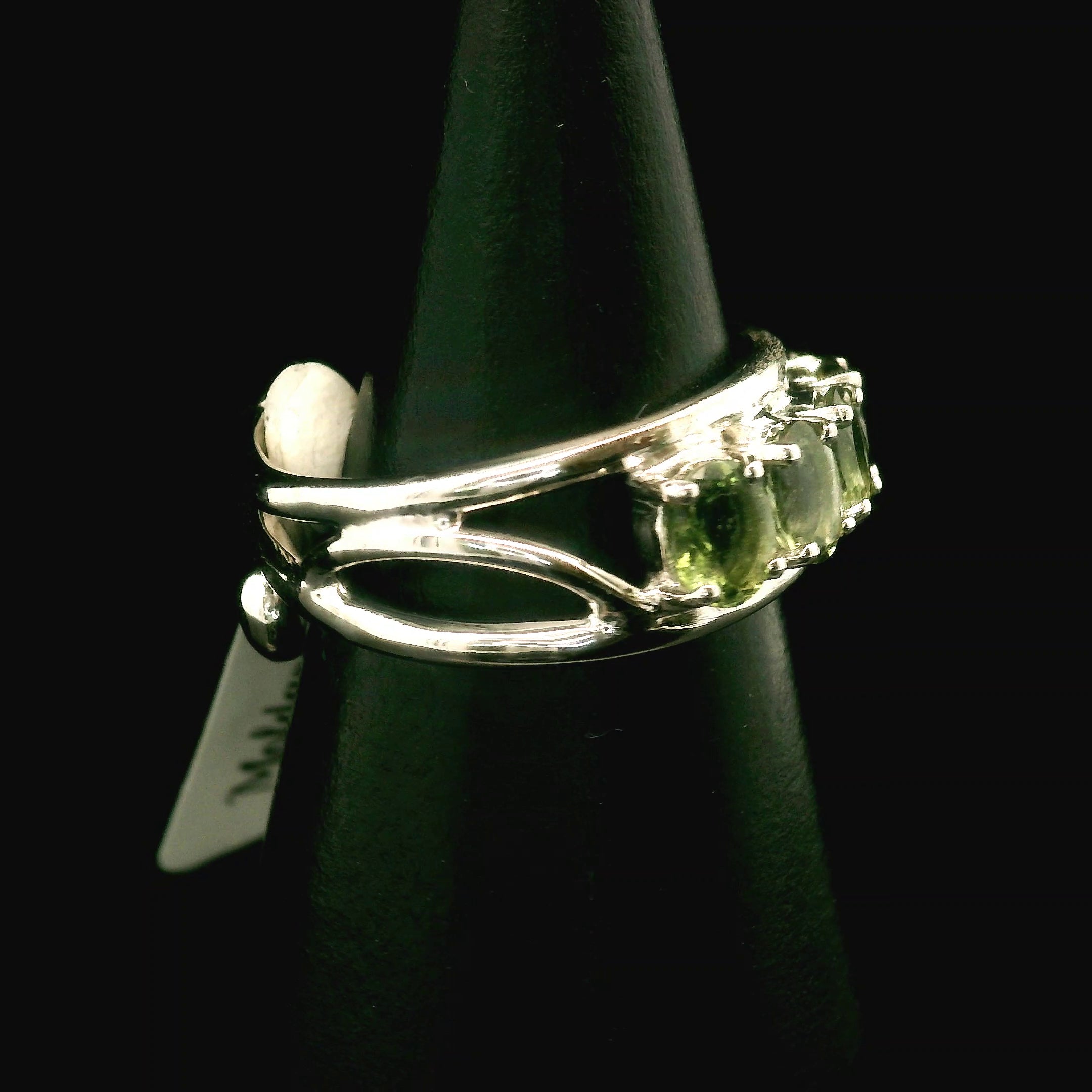 Moldavite Cuff Ring Stacker .925 Silver for Creating your Dream Life