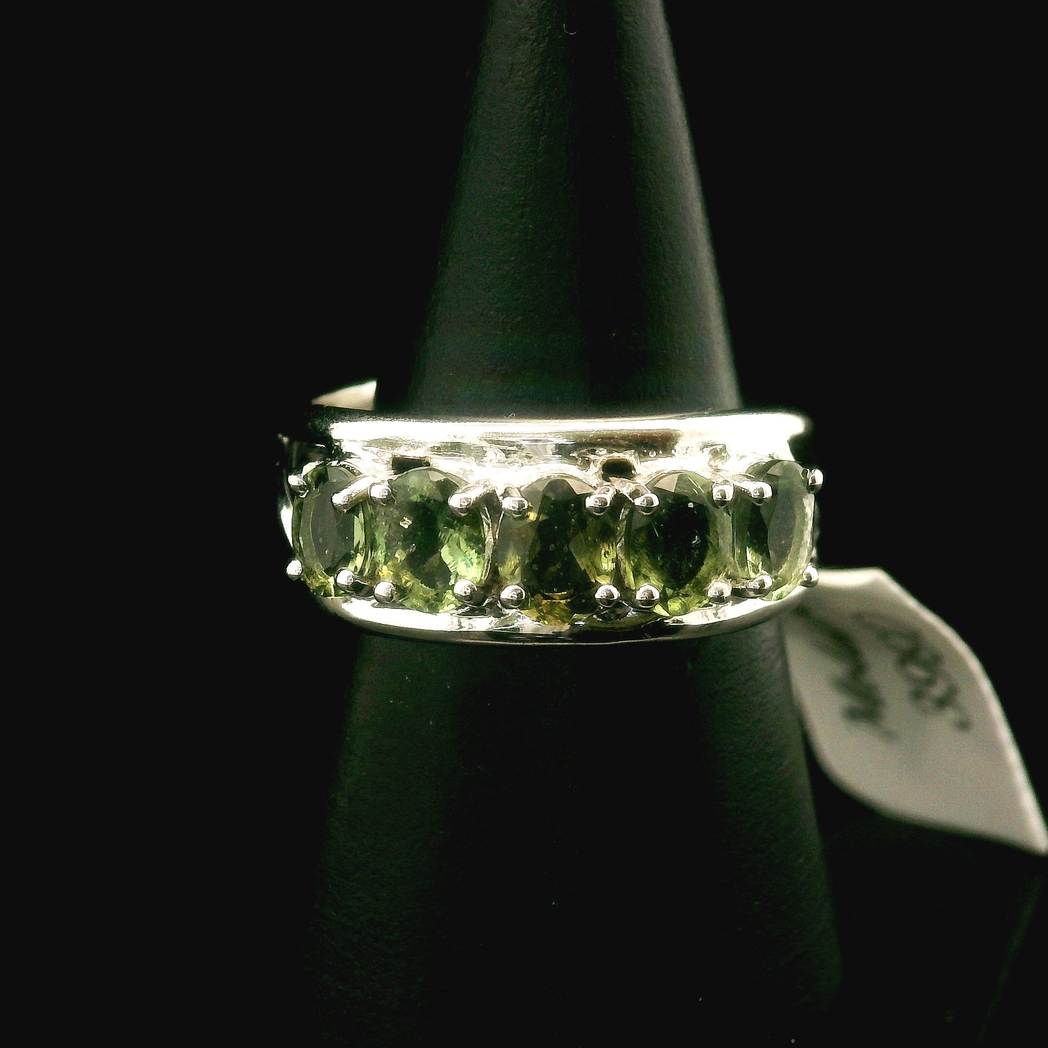 Moldavite Cuff Ring Stacker .925 Silver for Creating your Dream Life