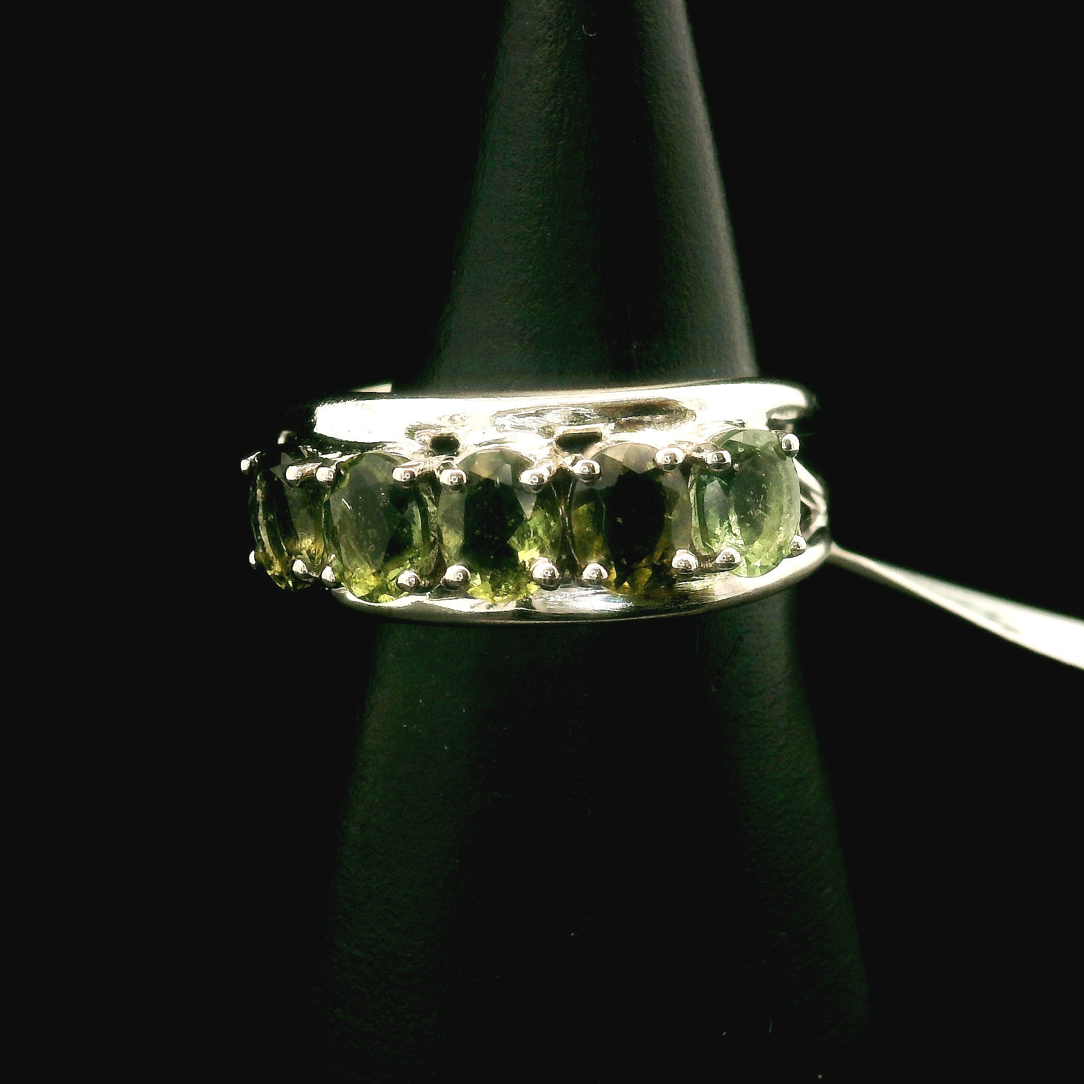 Moldavite Cuff Ring Stacker .925 Silver for Creating your Dream Life