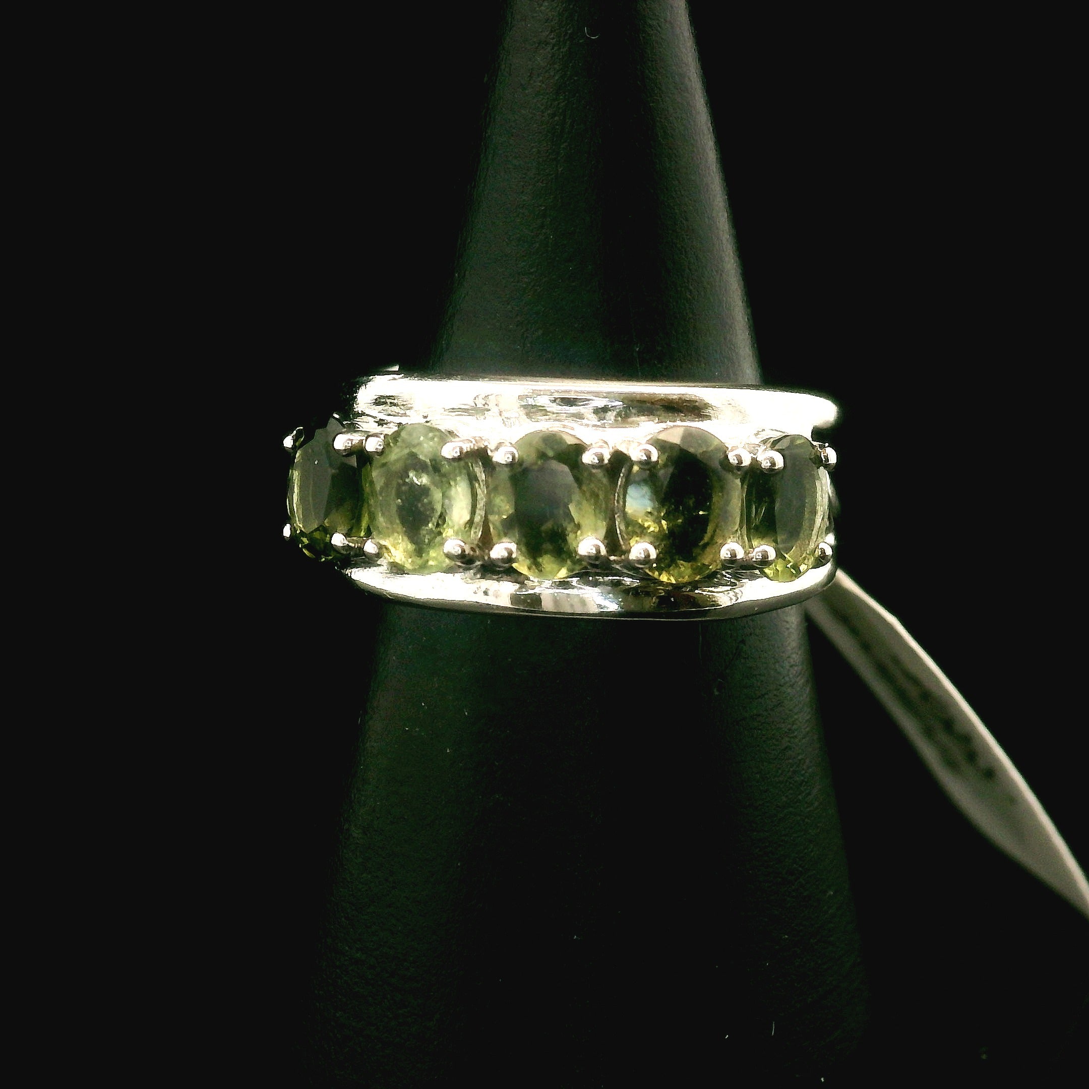 Moldavite Cuff Ring Stacker .925 Silver for Creating your Dream Life