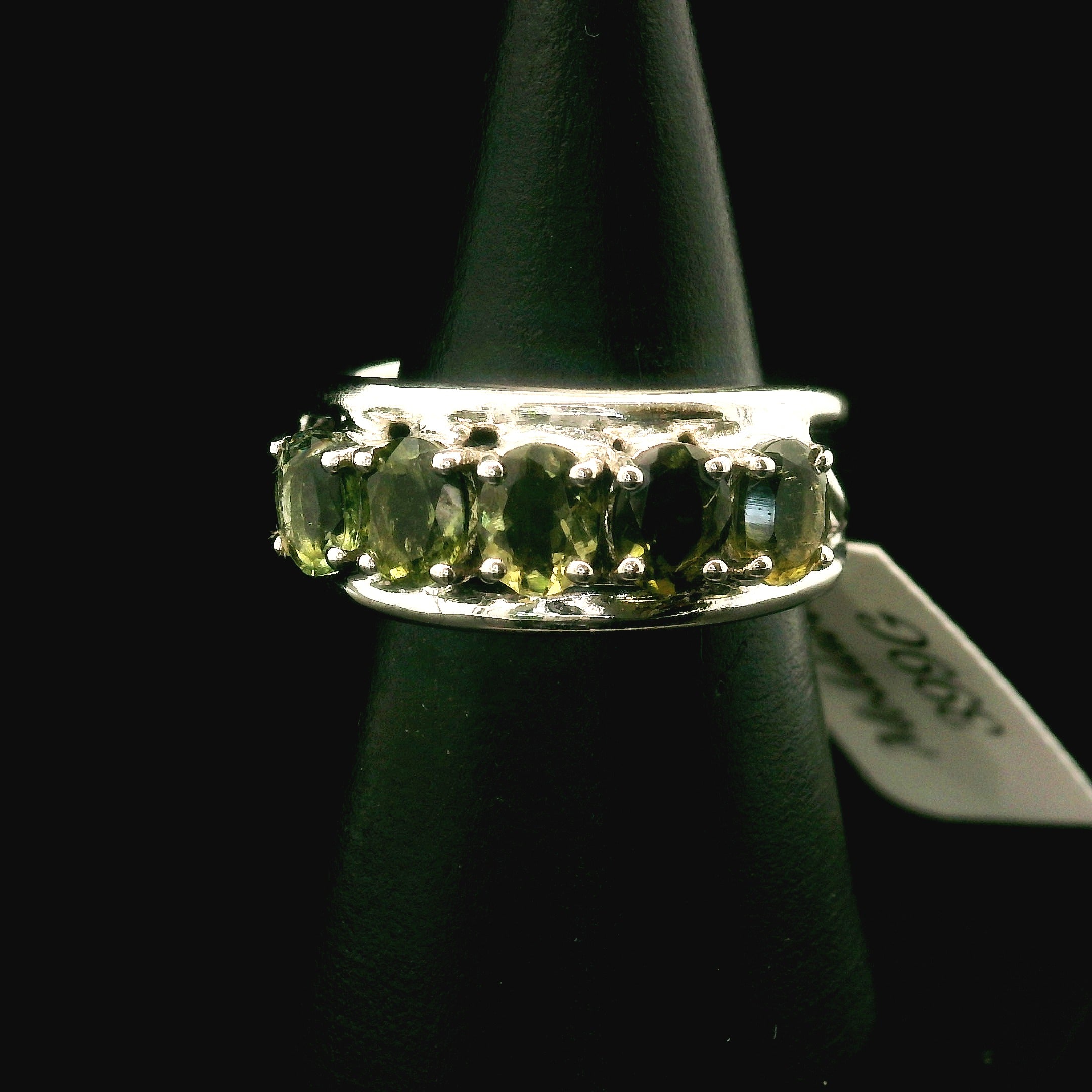 Moldavite Cuff Ring Stacker .925 Silver for Creating your Dream Life