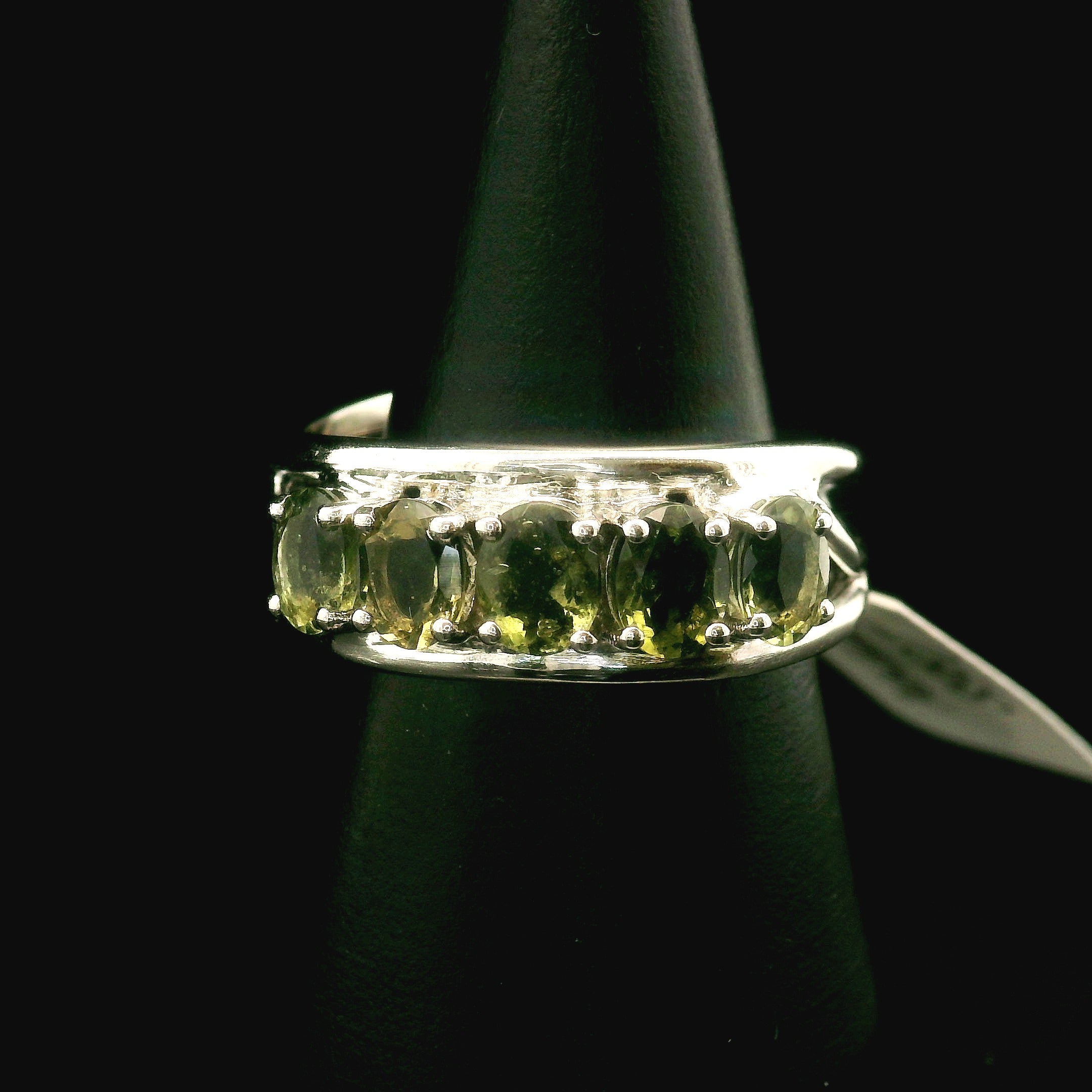 Moldavite Cuff Ring Stacker .925 Silver for Creating your Dream Life