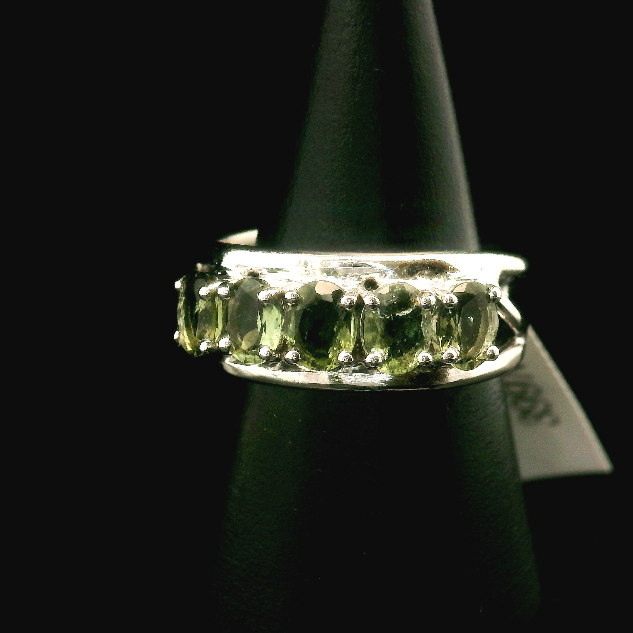 Moldavite Cuff Ring Stacker .925 Silver for Creating your Dream Life