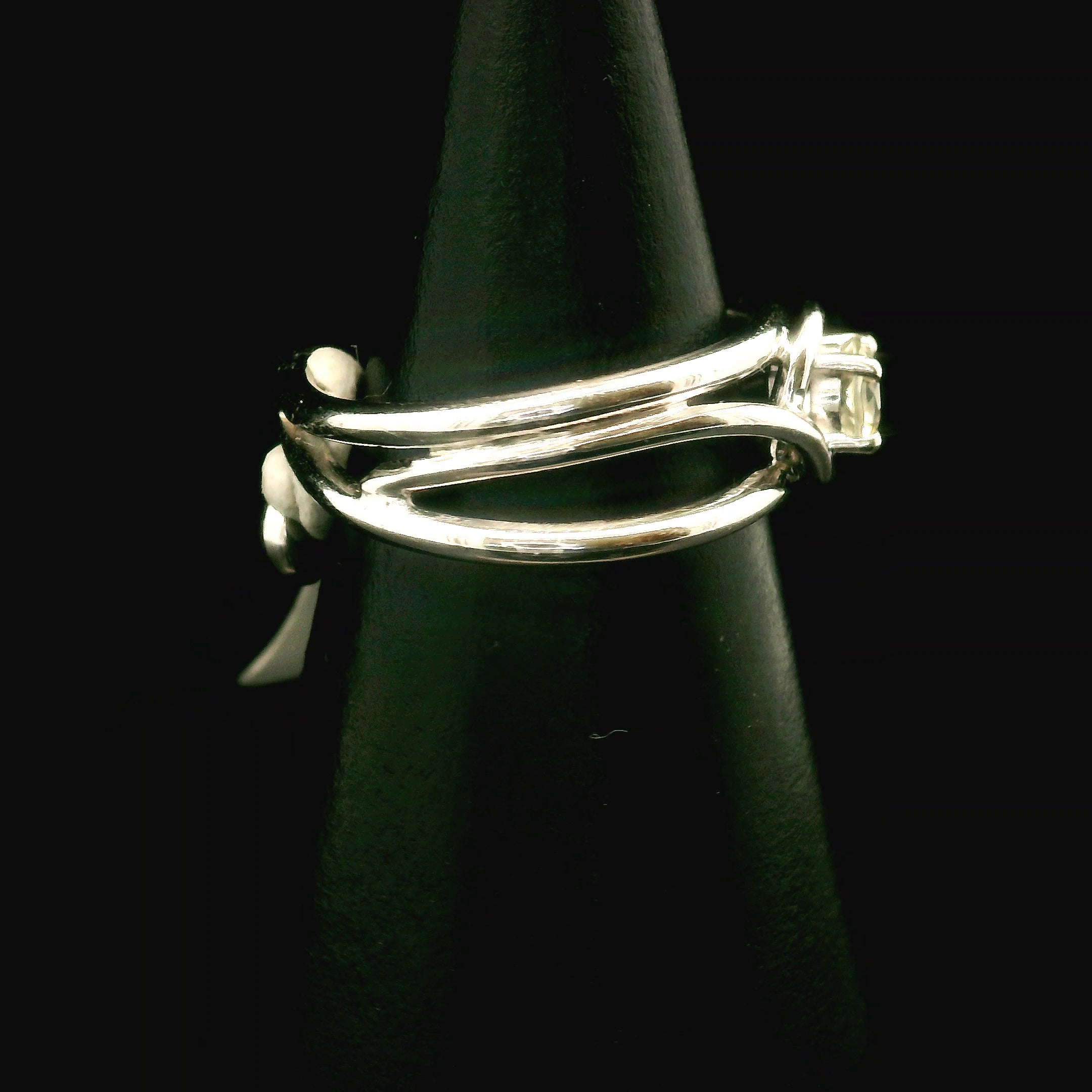 Libyan Desert Glass Midi Cuff Ring .925 Silver for Confidence, Manifestation and Personal Power
