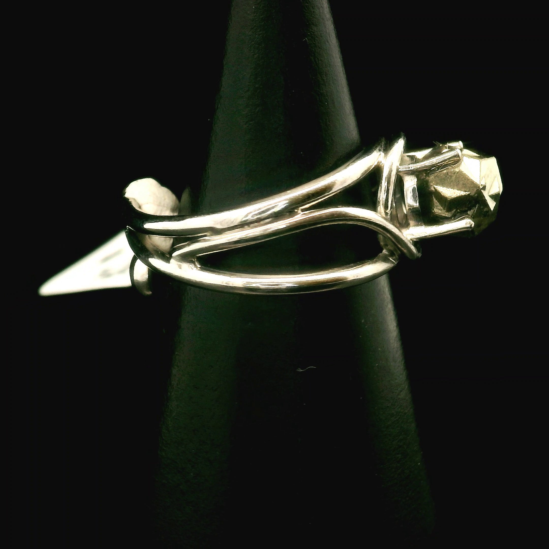Pyrite Midi Cuff Ring .925 Silver for Luck & Manifestation