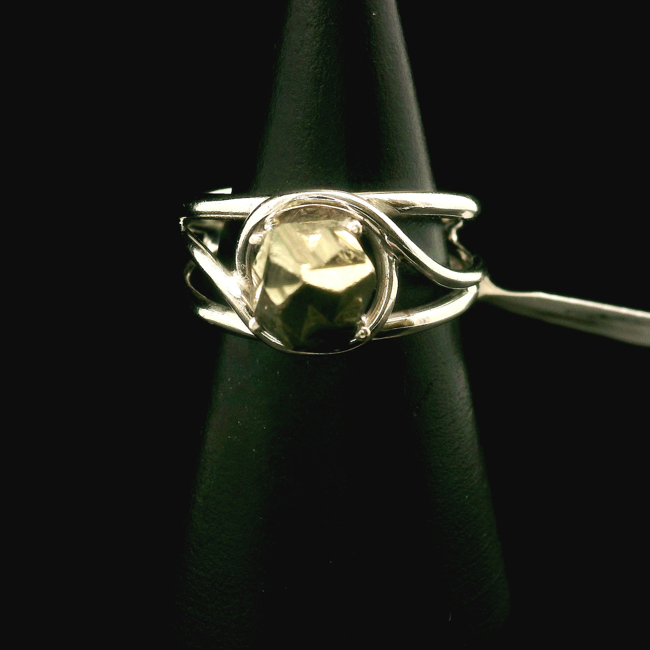 Pyrite Midi Cuff Ring .925 Silver for Luck & Manifestation