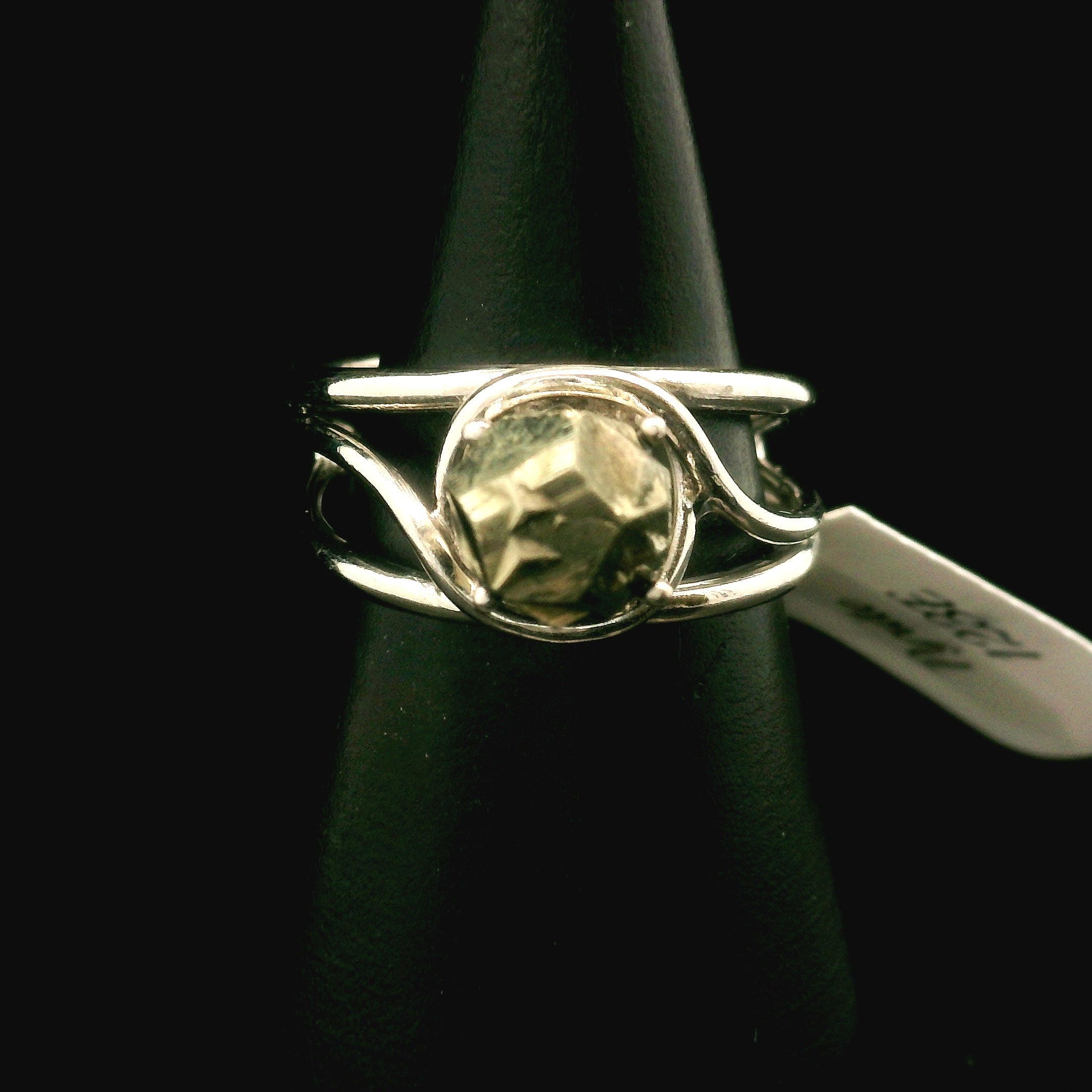 Pyrite Midi Cuff Ring .925 Silver for Luck & Manifestation