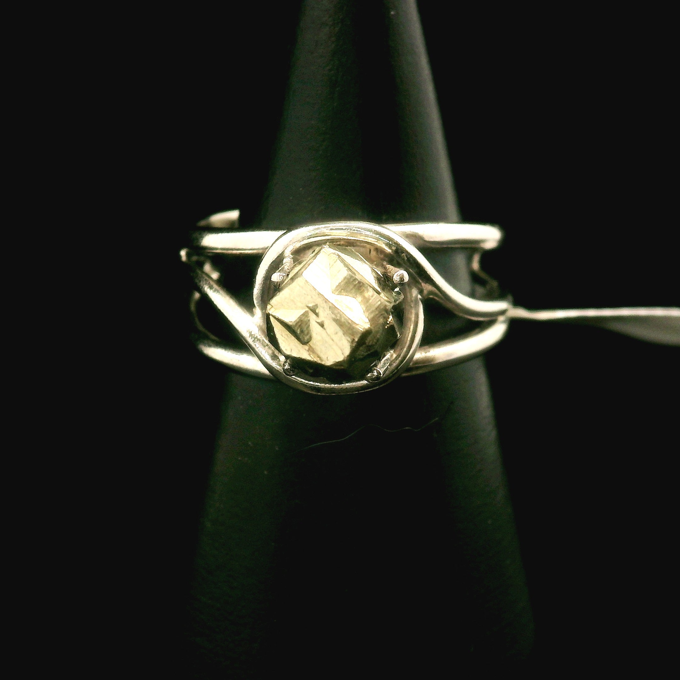 Pyrite Midi Cuff Ring .925 Silver for Luck & Manifestation