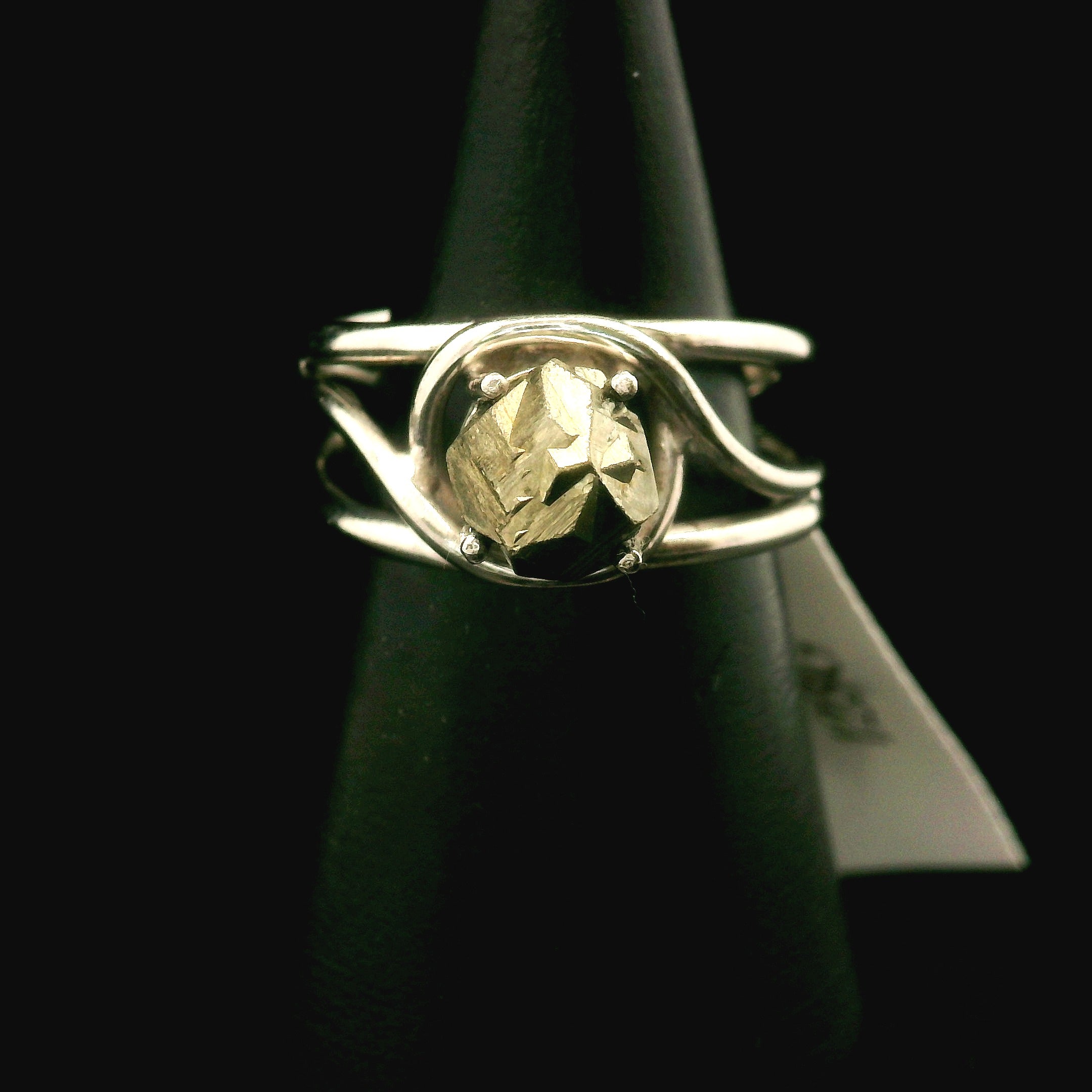 Pyrite Midi Cuff Ring .925 Silver for Luck & Manifestation