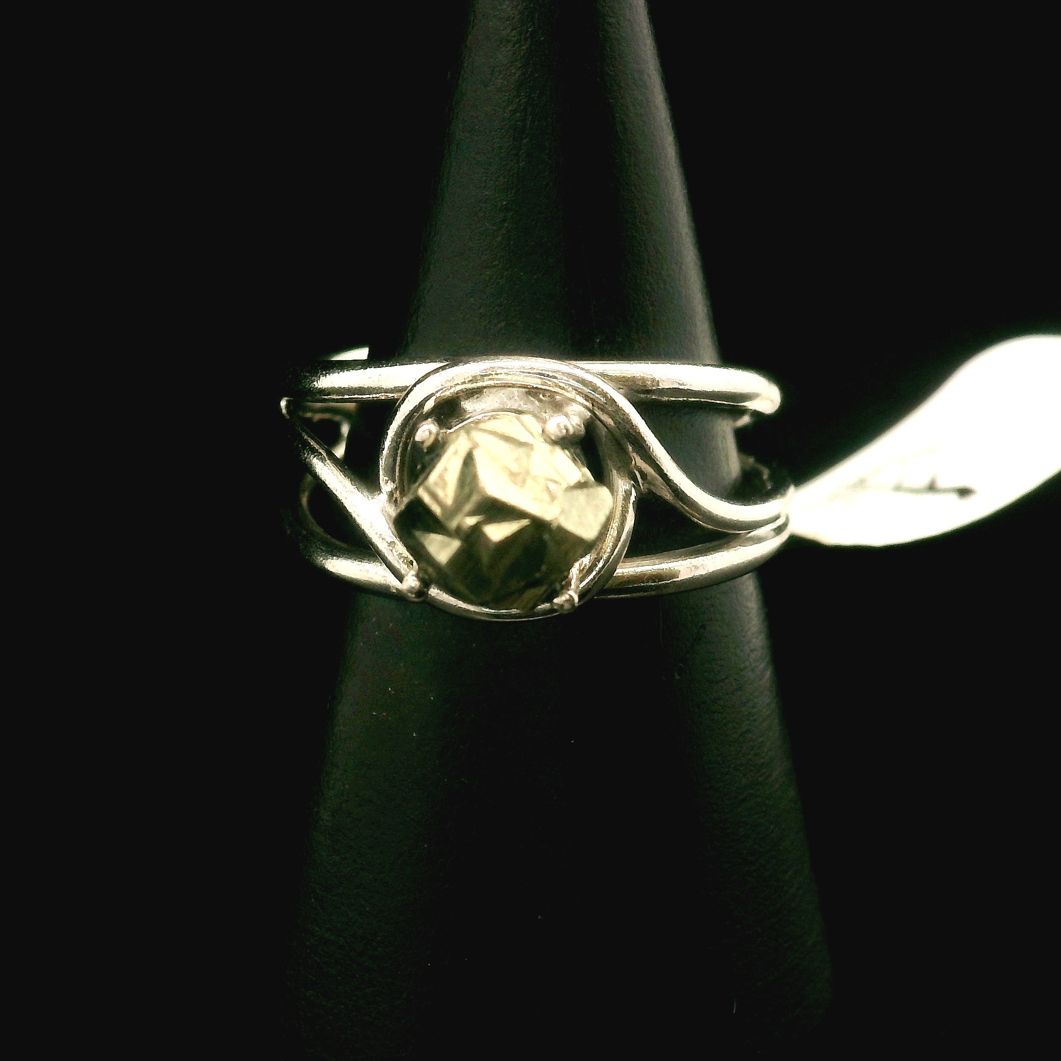 Pyrite Midi Cuff Ring .925 Silver for Luck & Manifestation