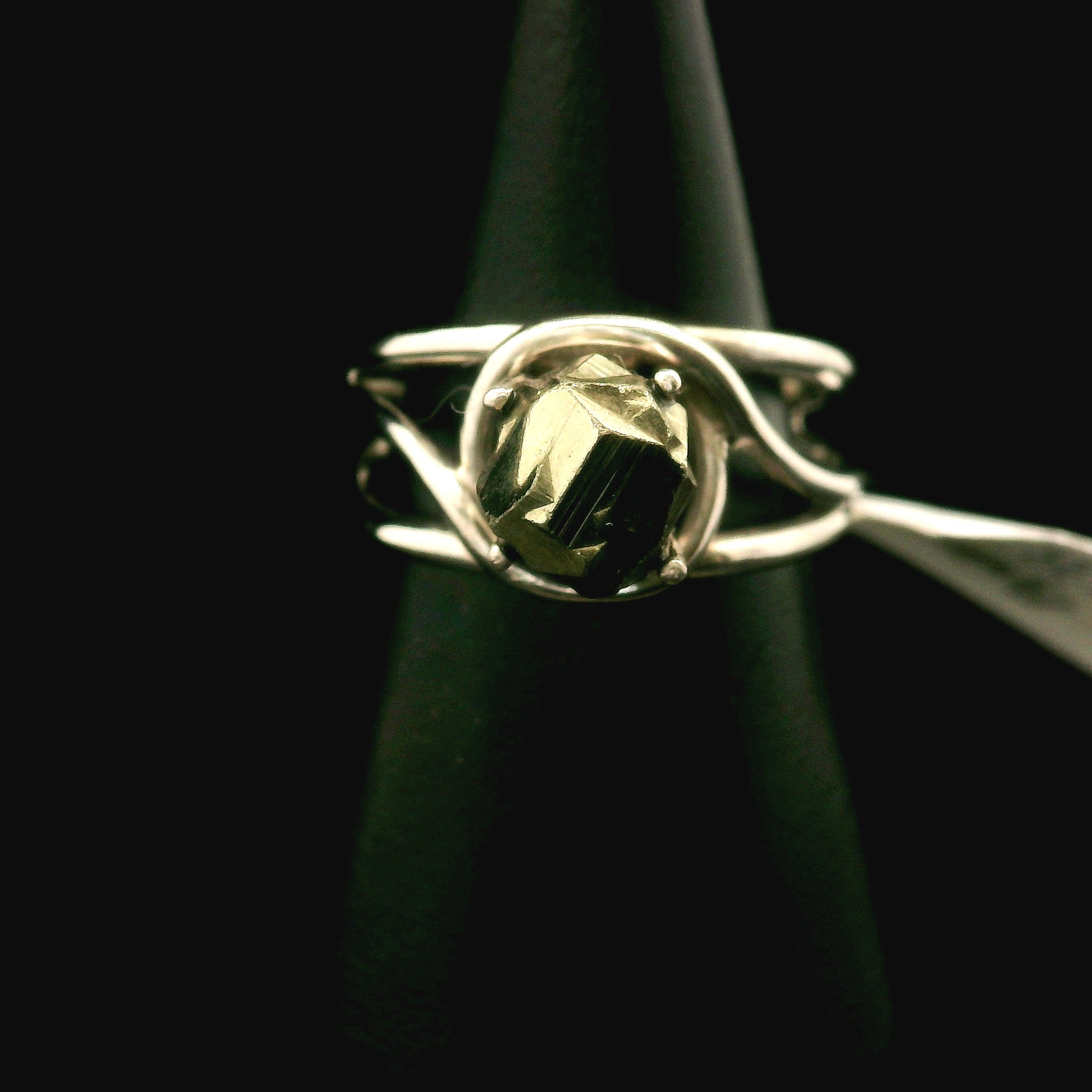 Pyrite Midi Cuff Ring .925 Silver for Luck & Manifestation