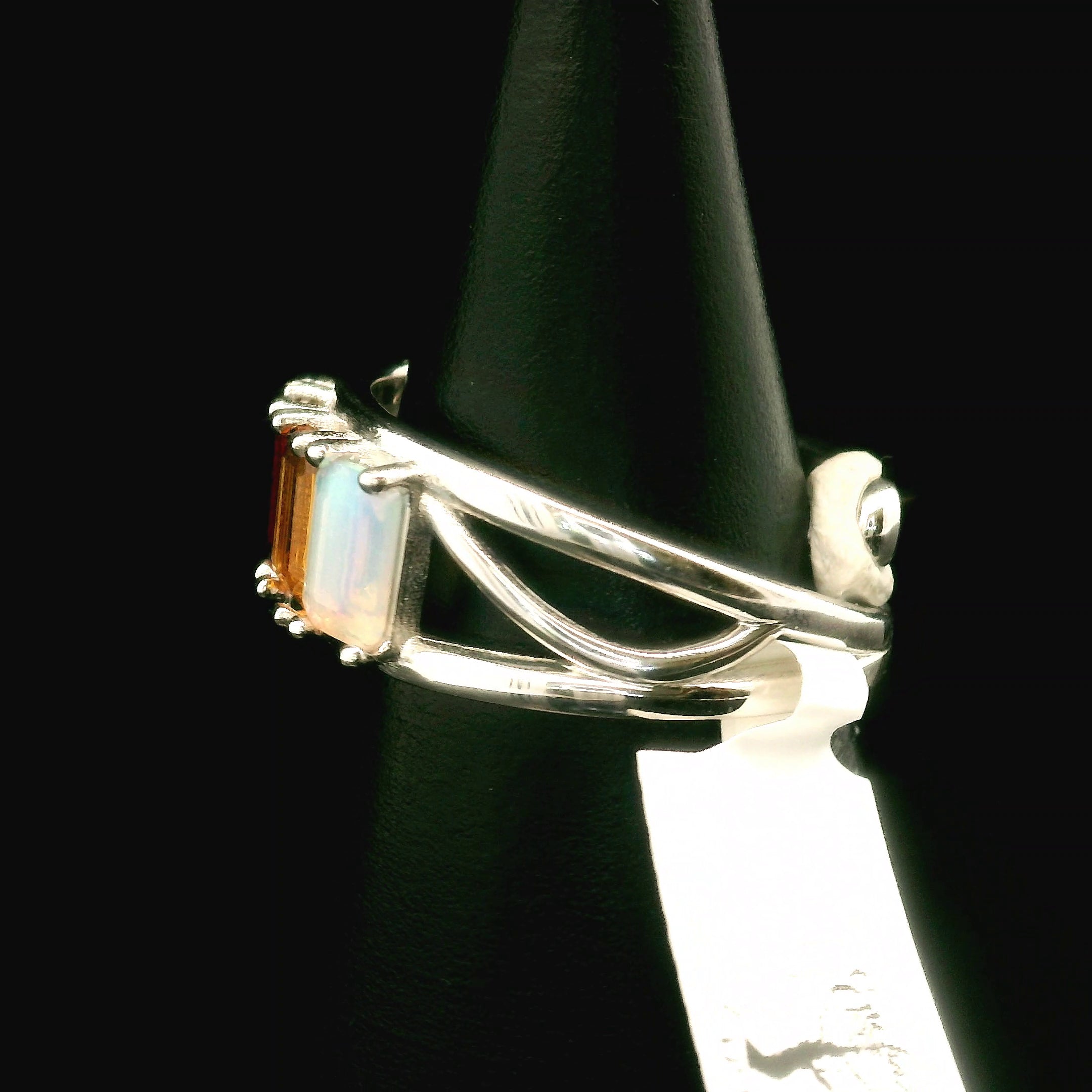Rectangle Stacker Cuff Ring .925 Silver for Healing, Intention Setting and Manifesting your Desires