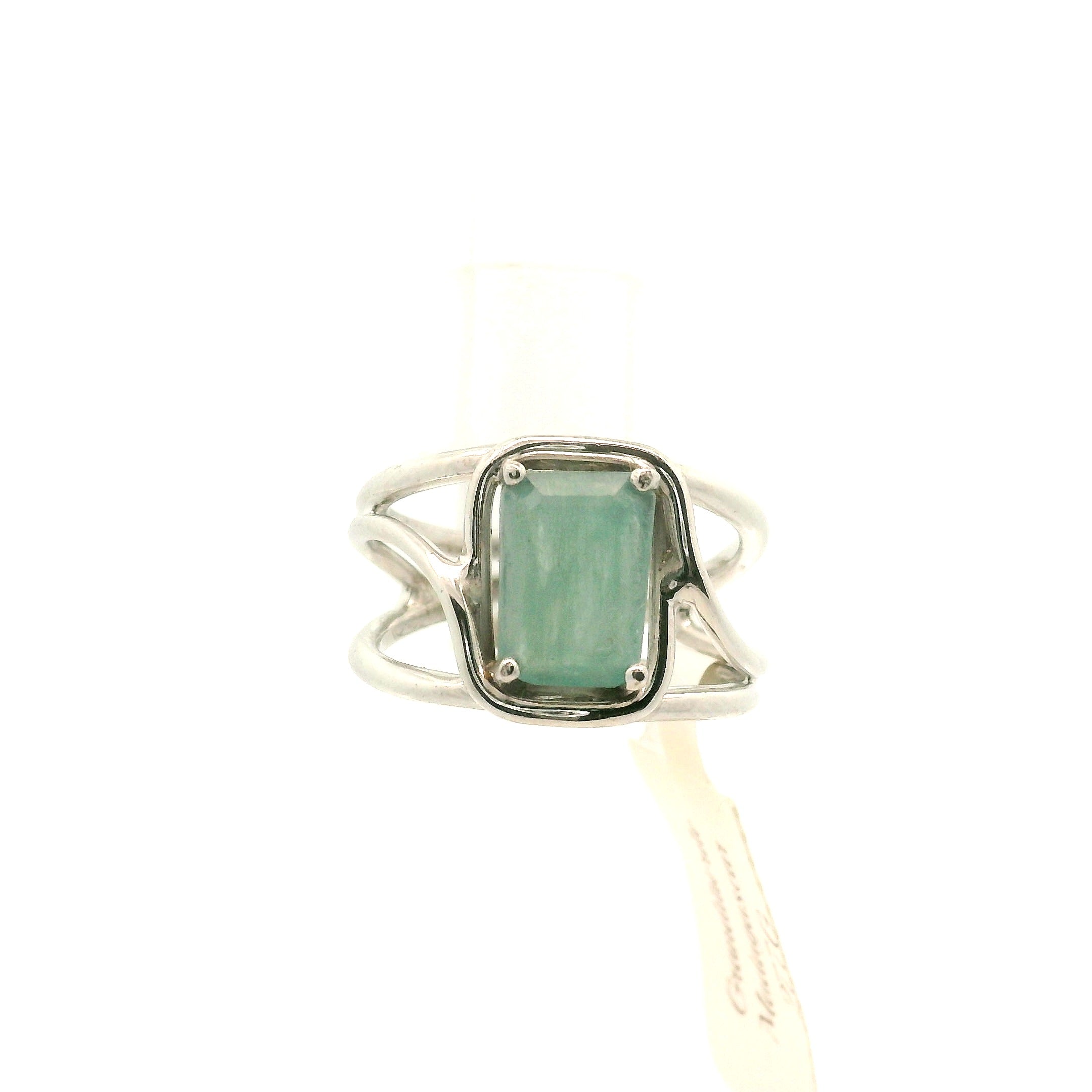 Grandidierite Faceted Cuff Ring .925 Silver for Enhancing Intuitive Communication