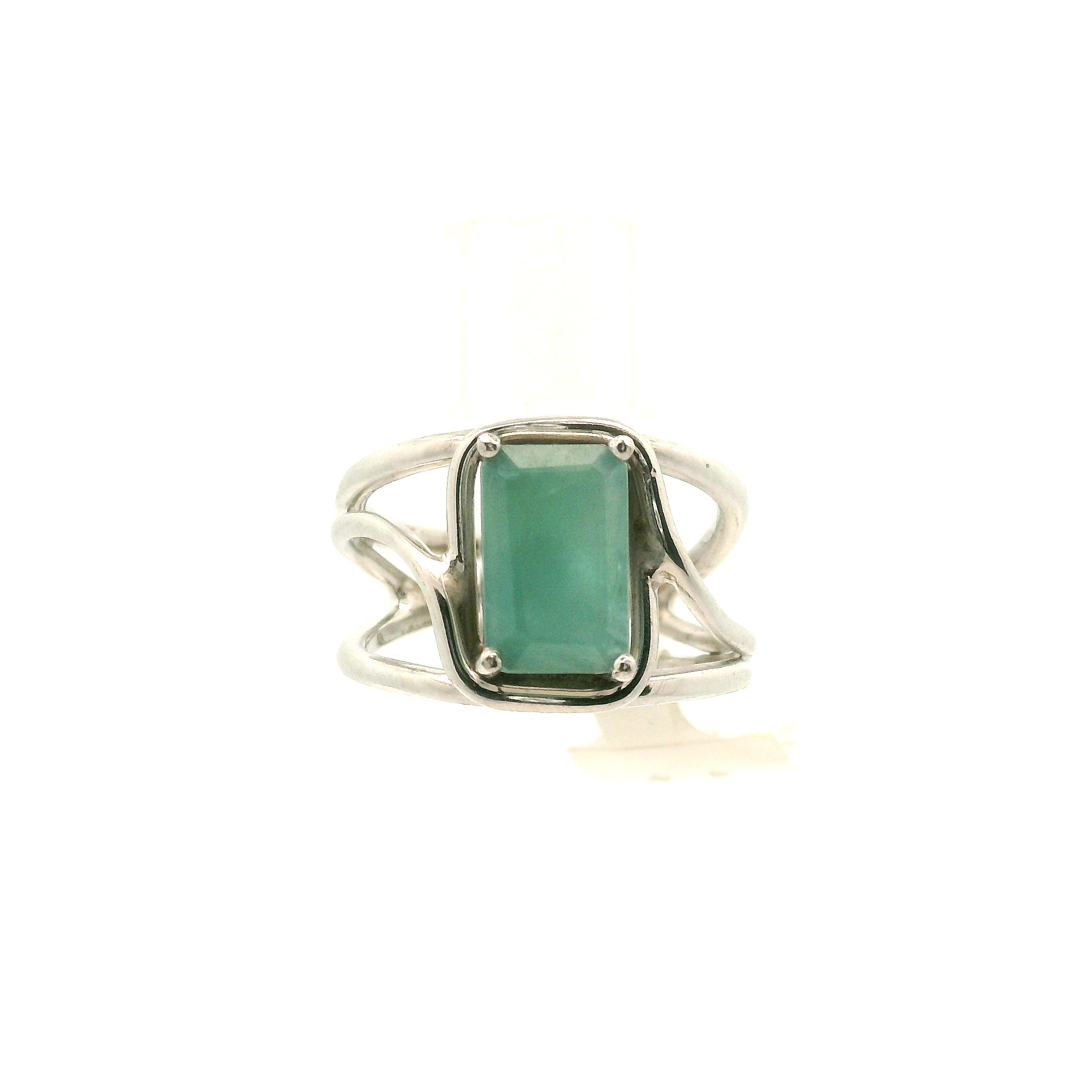 Grandidierite Faceted Cuff Ring .925 Silver for Enhancing Intuitive Communication
