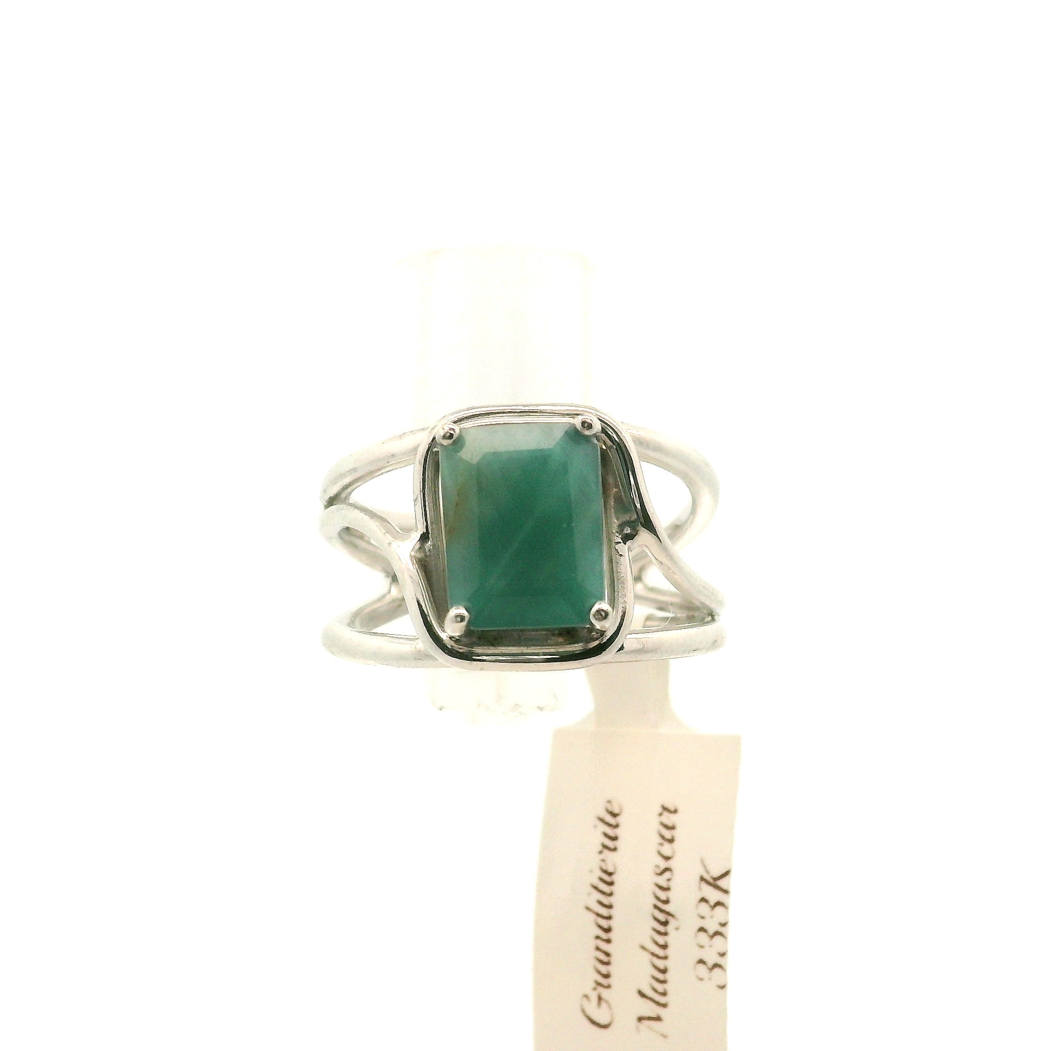 Grandidierite Faceted Cuff Ring .925 Silver for Enhancing Intuitive Communication