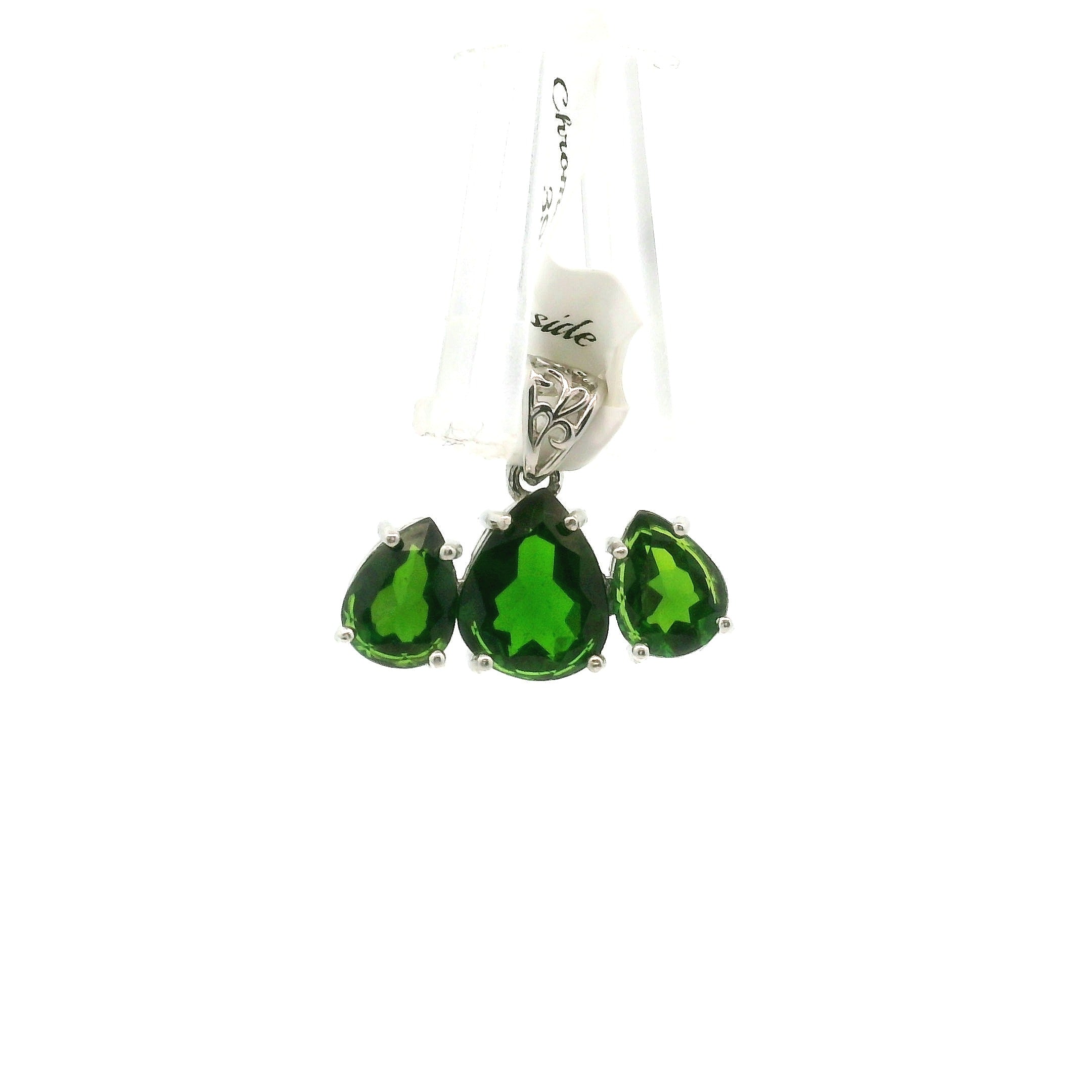 Triple Stone Enchanting Crown Pendant .925 Silver for Embracing your Power