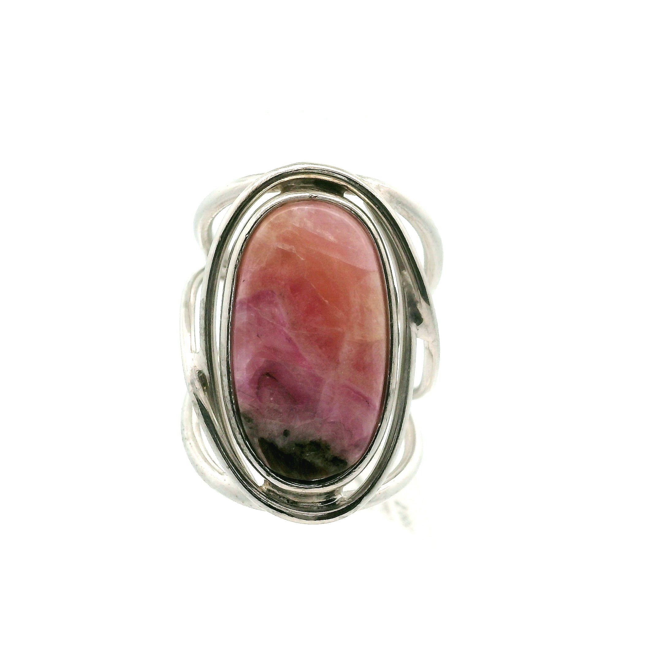 Cobalto Calcite Cuff Ring .925 Silver for Compassion, Emotional Healing, Harmony and Forgiveness