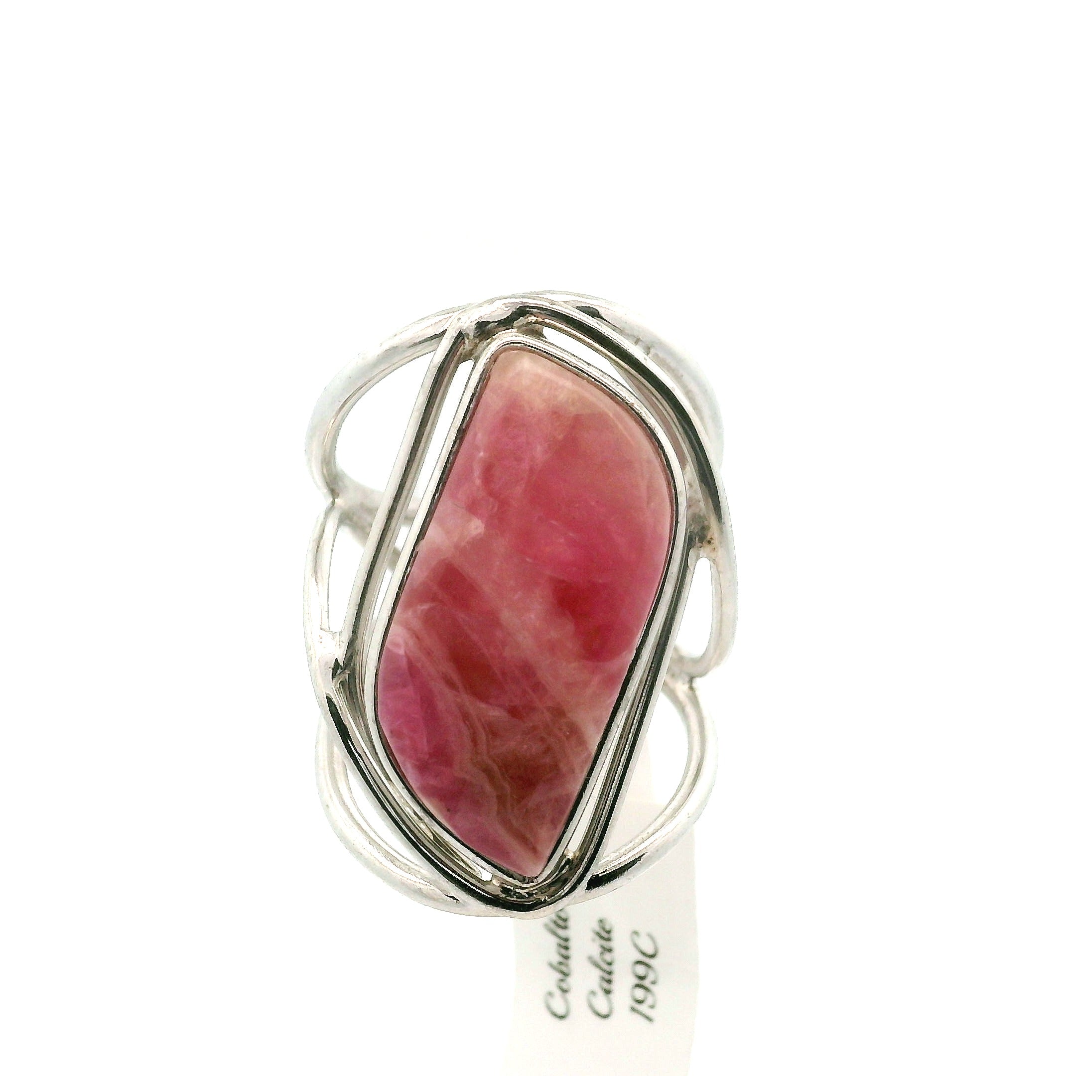 Cobalto Calcite Cuff Ring .925 Silver for Compassion, Emotional Healing, Harmony and Forgiveness