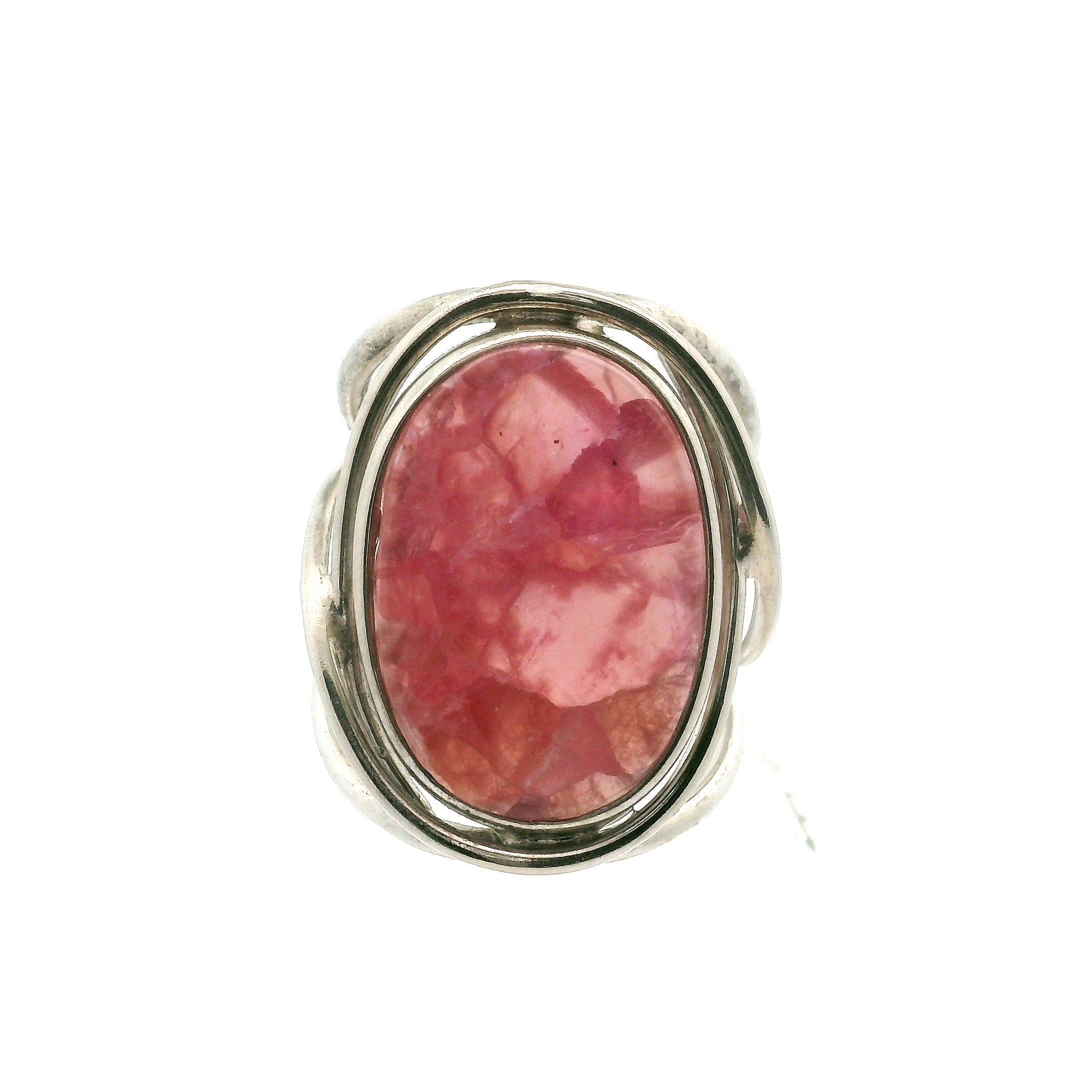 Cobalto Calcite Cuff Ring .925 Silver for Compassion, Emotional Healing, Harmony and Forgiveness