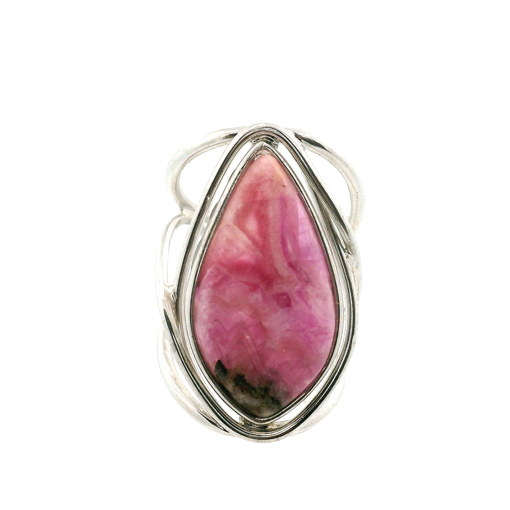 Cobalto Calcite Cuff Ring .925 Silver for Compassion, Emotional Healing, Harmony and Forgiveness