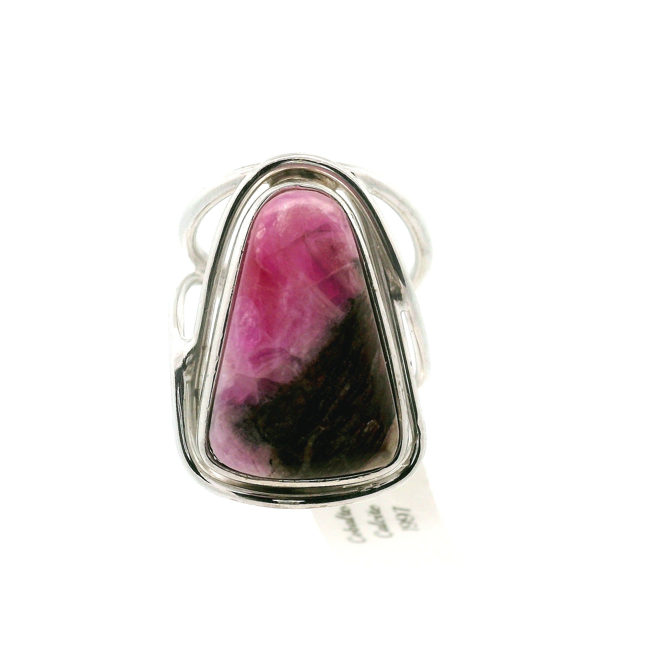 Cobalto Calcite Cuff Ring .925 Silver for Compassion, Emotional Healing, Harmony and Forgiveness