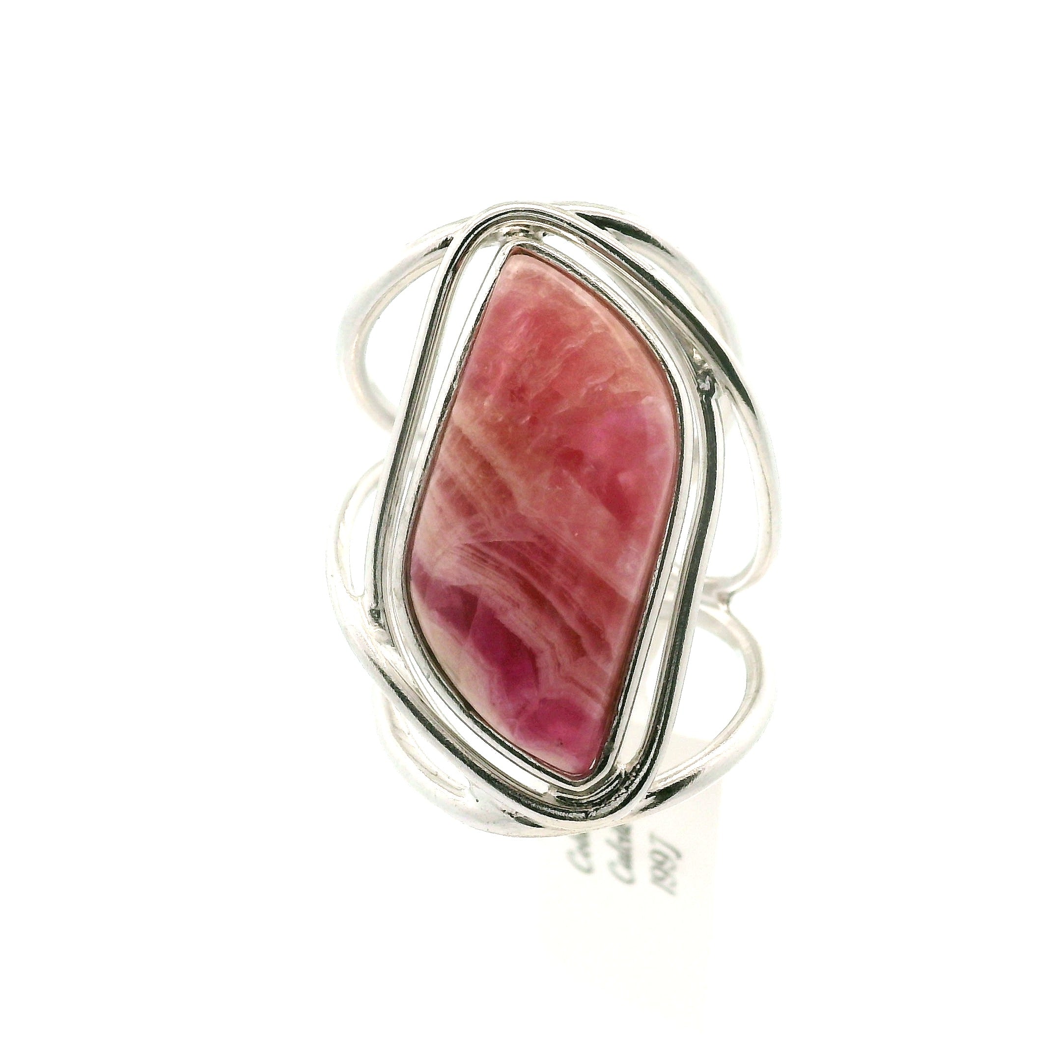 Cobalto Calcite Cuff Ring .925 Silver for Compassion, Emotional Healing, Harmony and Forgiveness