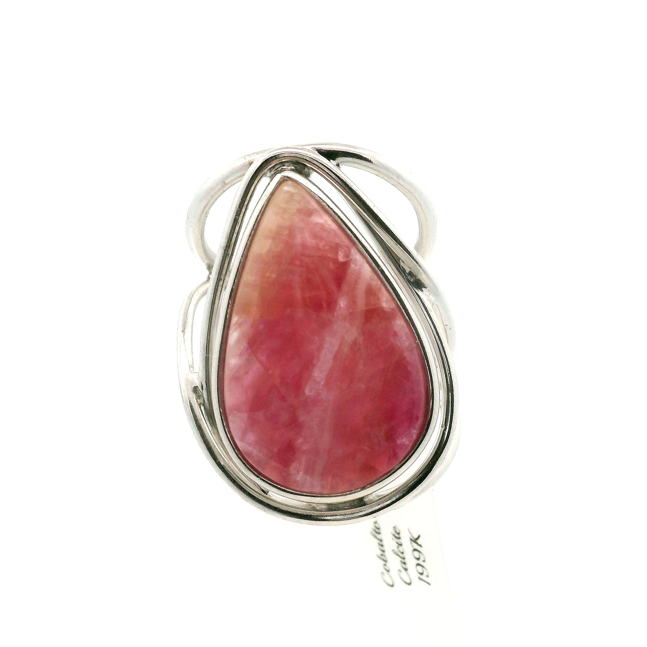 Cobalto Calcite Cuff Ring .925 Silver for Compassion, Emotional Healing, Harmony and Forgiveness