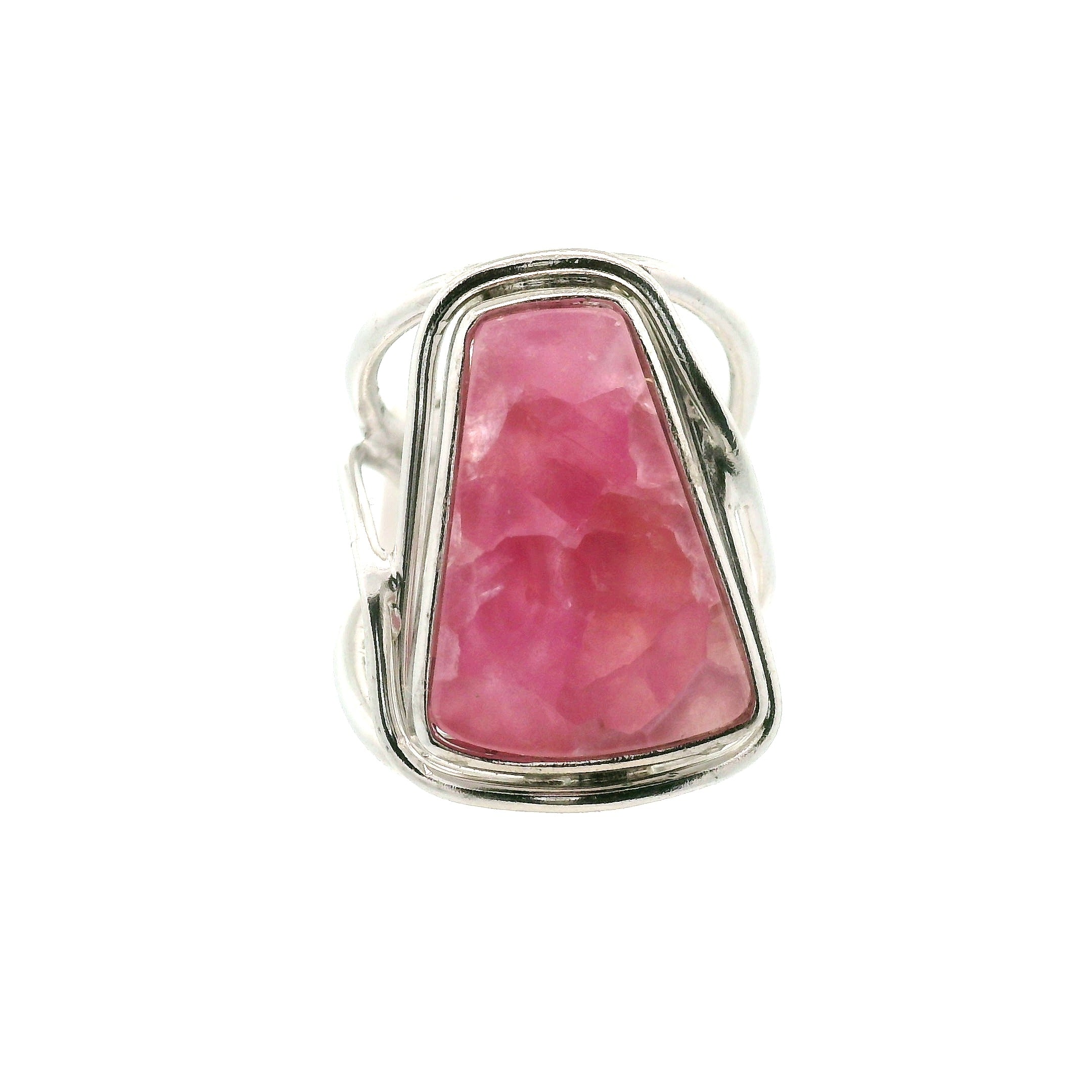 Cobalto Calcite Cuff Ring .925 Silver for Compassion, Emotional Healing, Harmony and Forgiveness