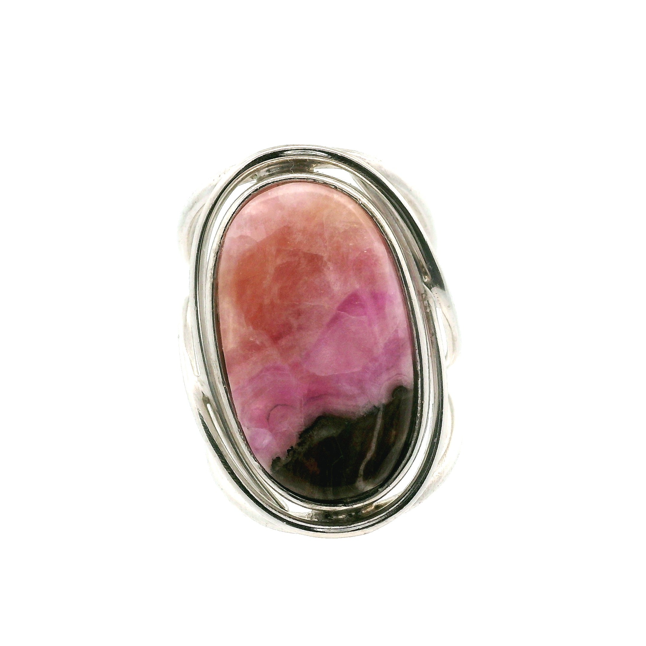 Cobalto Calcite Cuff Ring .925 Silver for Compassion, Emotional Healing, Harmony and Forgiveness