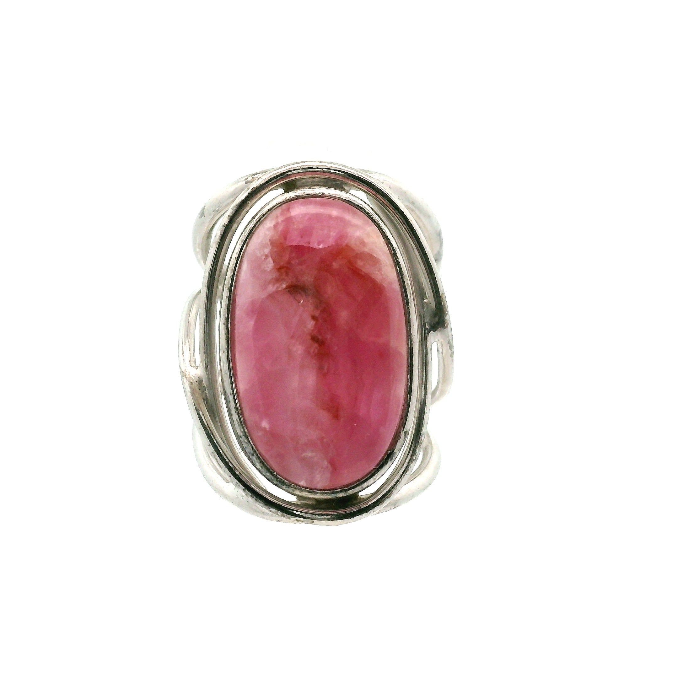 Cobalto Calcite Cuff Ring .925 Silver for Compassion, Emotional Healing, Harmony and Forgiveness