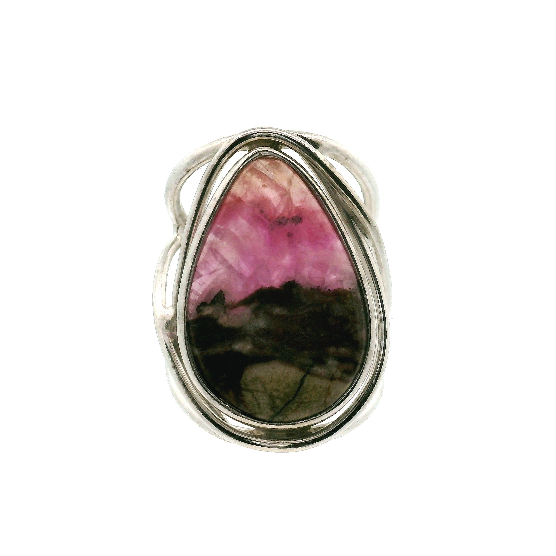 Cobalto Calcite Cuff Ring .925 Silver for Compassion, Emotional Healing, Harmony and Forgiveness