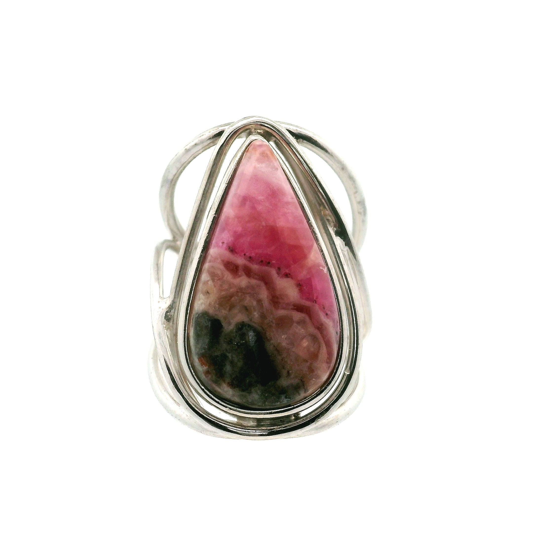 Cobalto Calcite Cuff Ring .925 Silver for Compassion, Emotional Healing, Harmony and Forgiveness