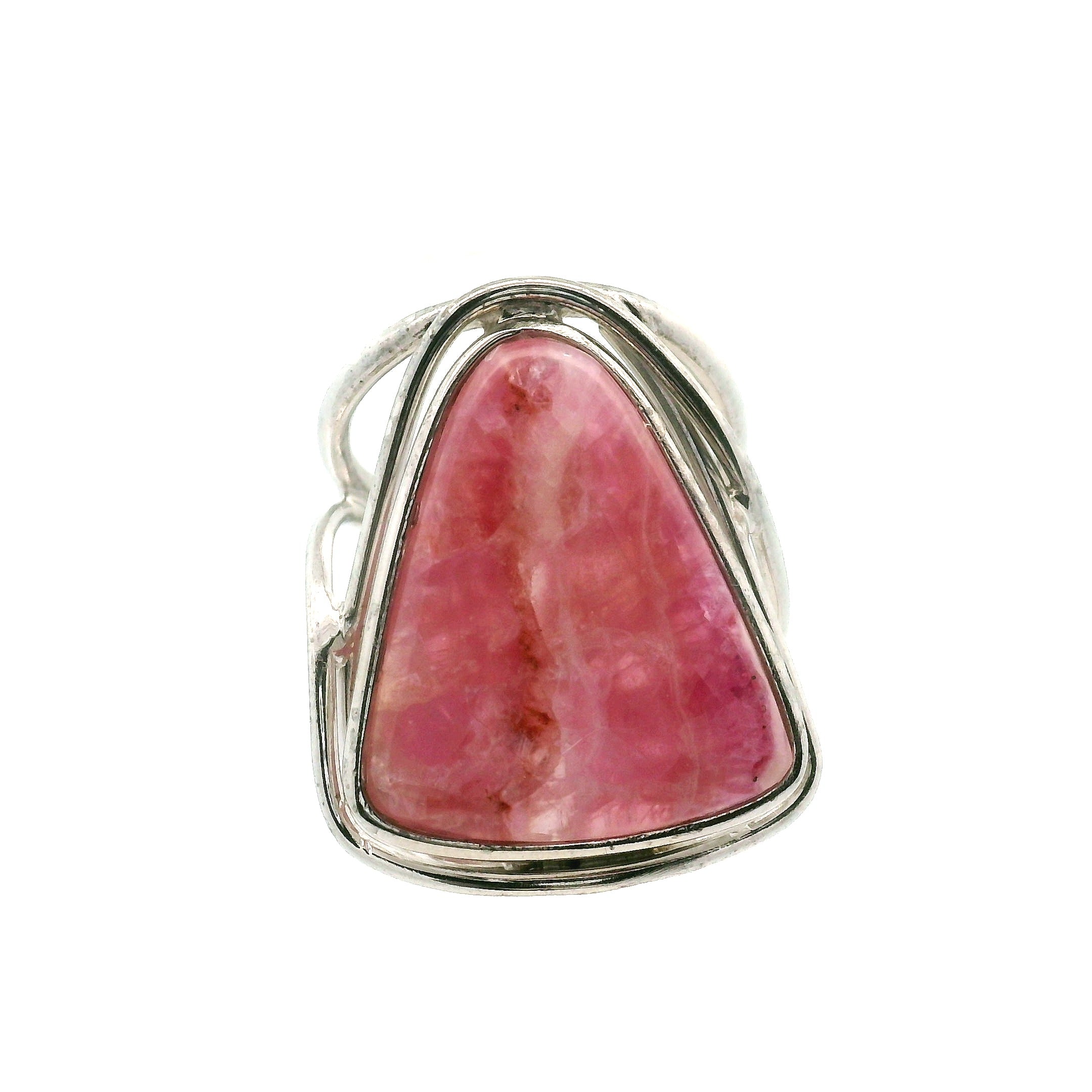 Cobalto Calcite Cuff Ring .925 Silver for Compassion, Emotional Healing, Harmony and Forgiveness