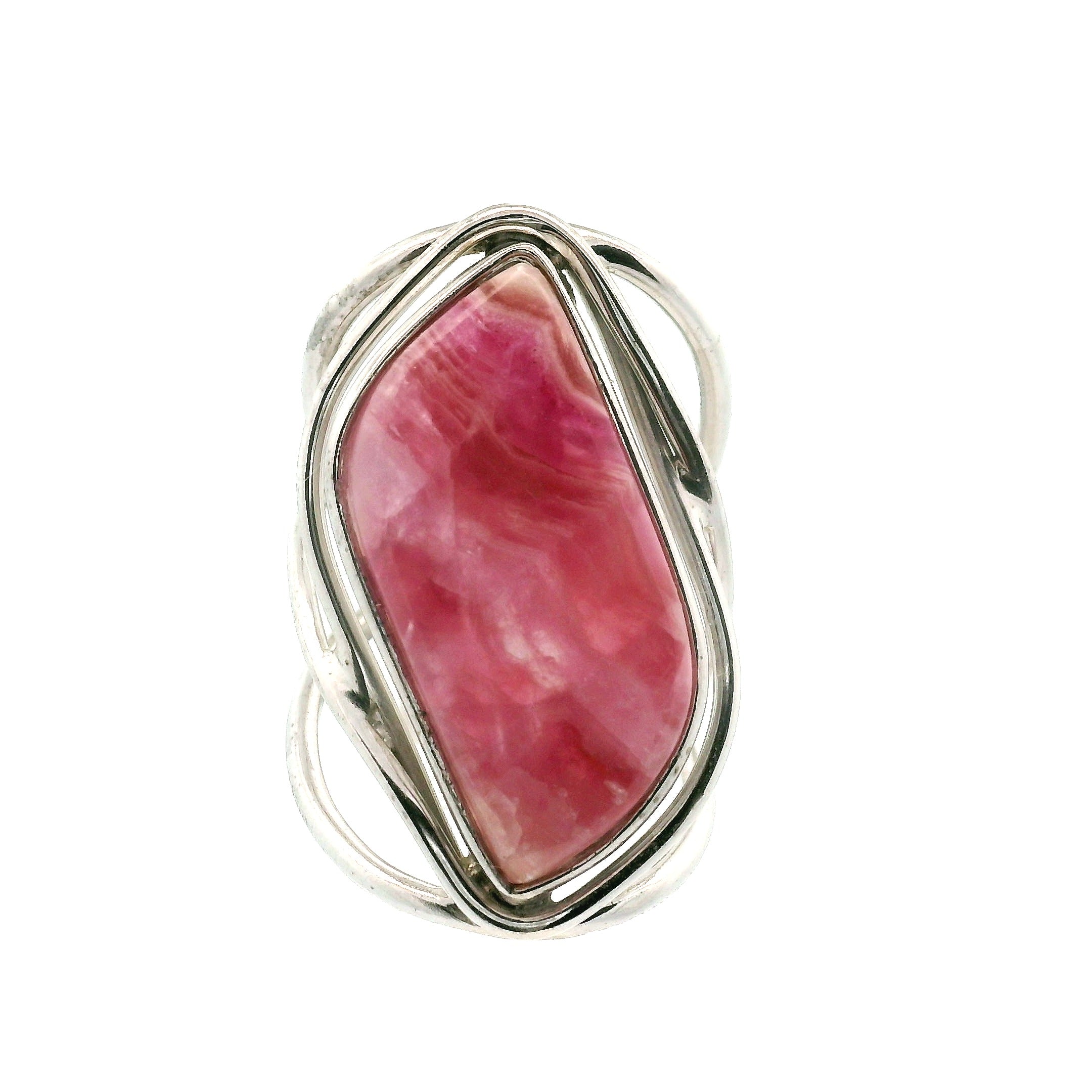 Cobalto Calcite Cuff Ring .925 Silver for Compassion, Emotional Healing, Harmony and Forgiveness