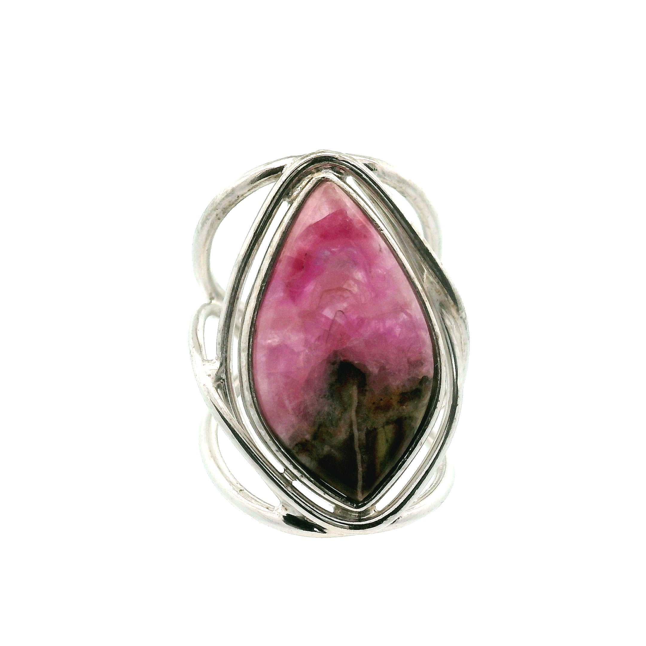 Cobalto Calcite Cuff Ring .925 Silver for Compassion, Emotional Healing, Harmony and Forgiveness
