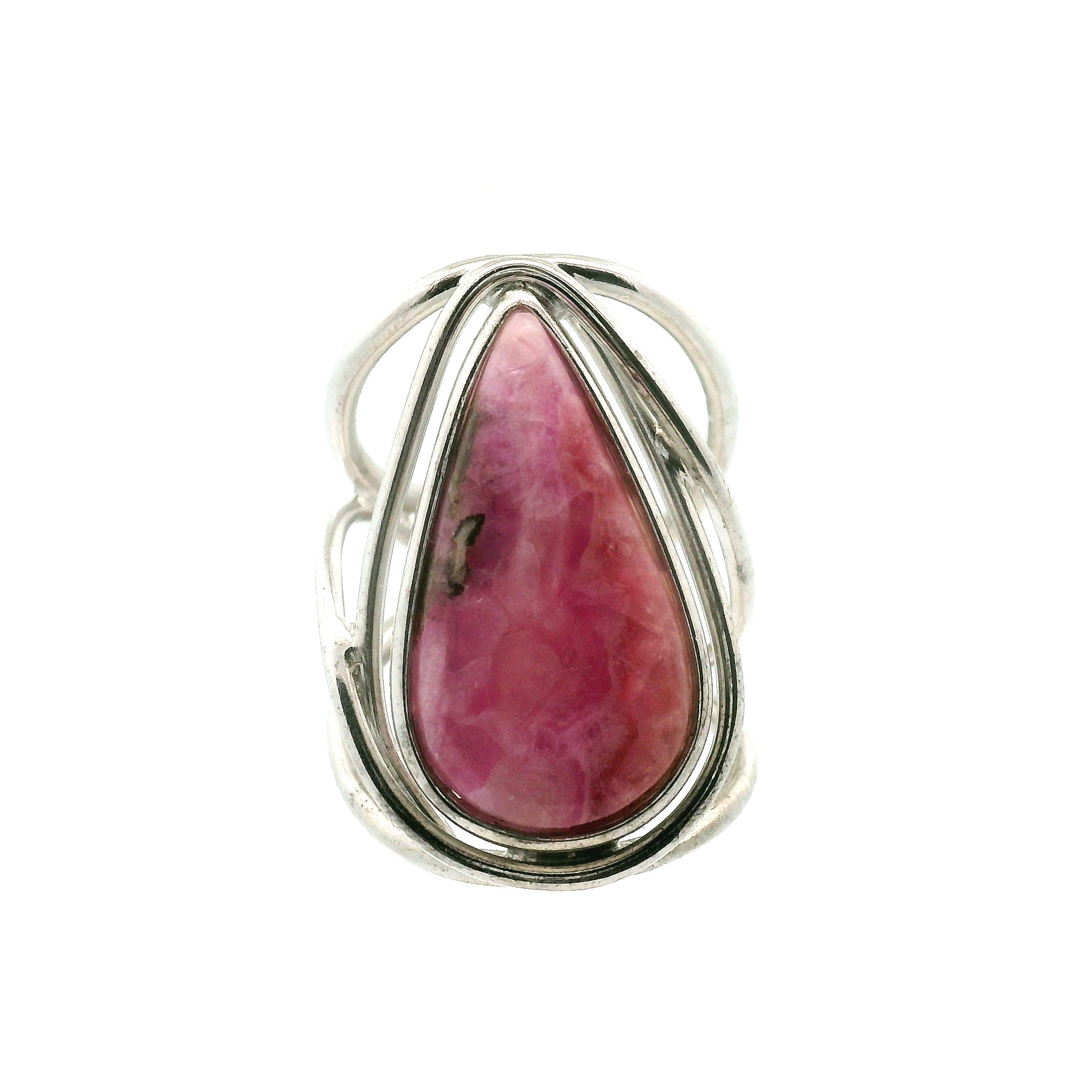 Cobalto Calcite Cuff Ring .925 Silver for Compassion, Emotional Healing, Harmony and Forgiveness