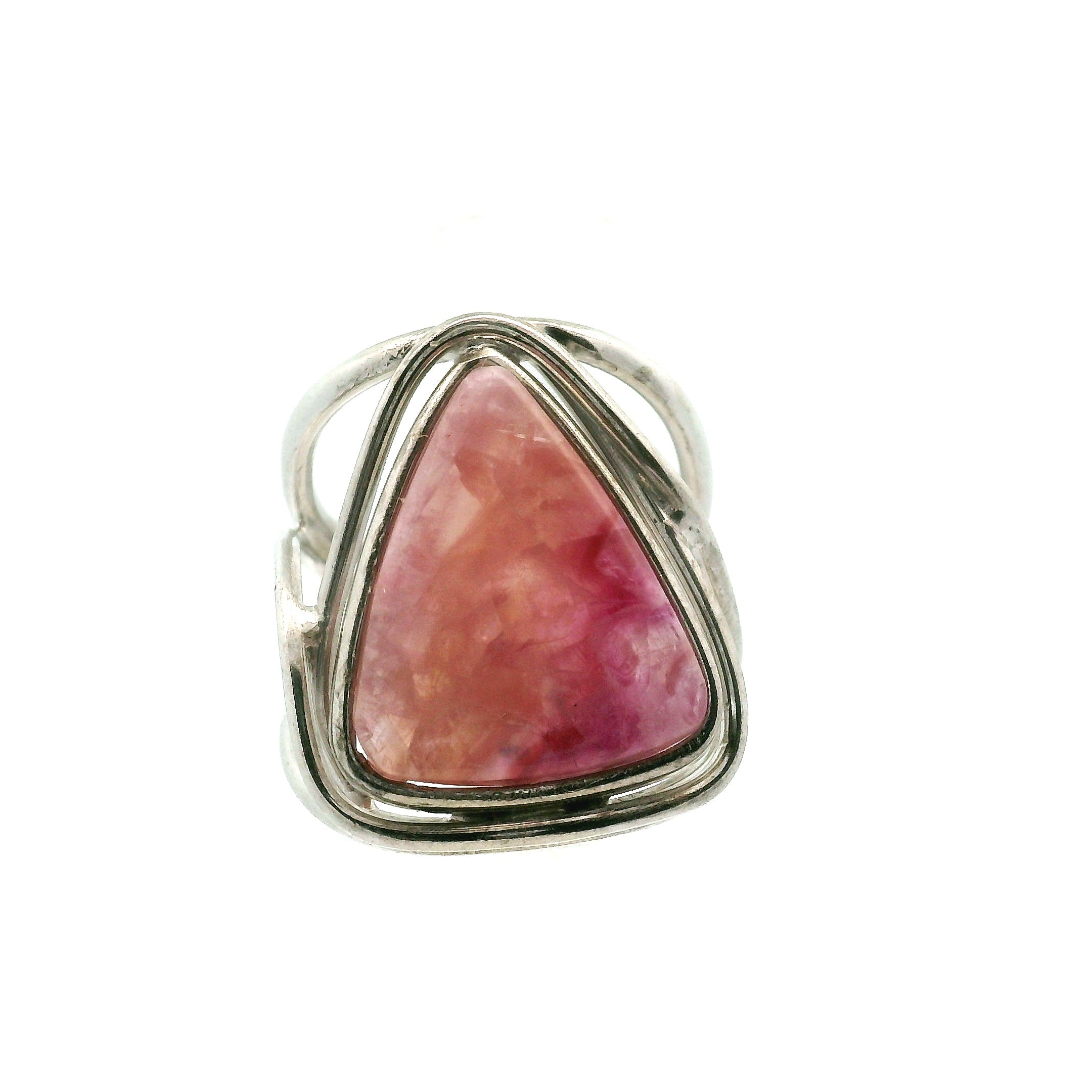 Cobalto Calcite Cuff Ring .925 Silver for Compassion, Emotional Healing, Harmony and Forgiveness