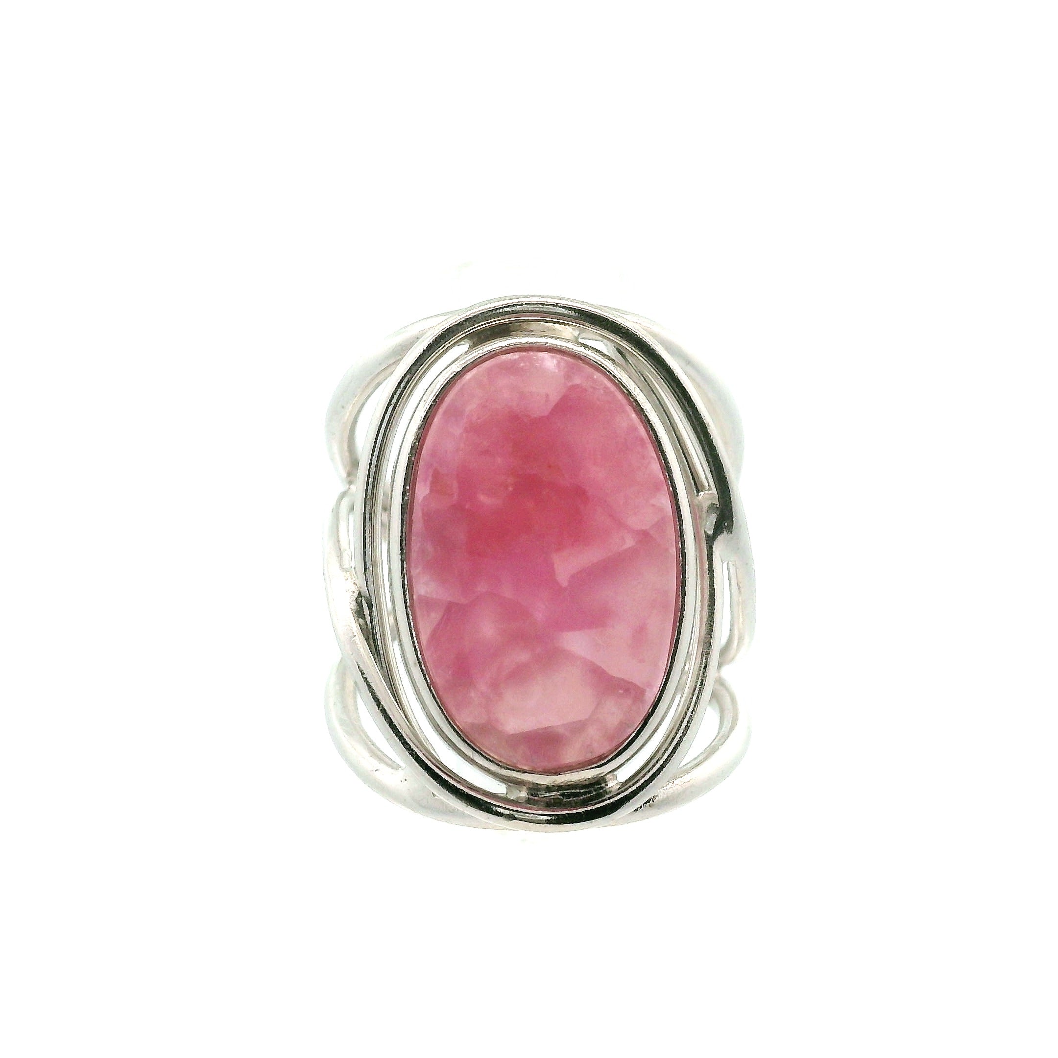 Cobalto Calcite Cuff Ring .925 Silver for Compassion, Emotional Healing, Harmony and Forgiveness