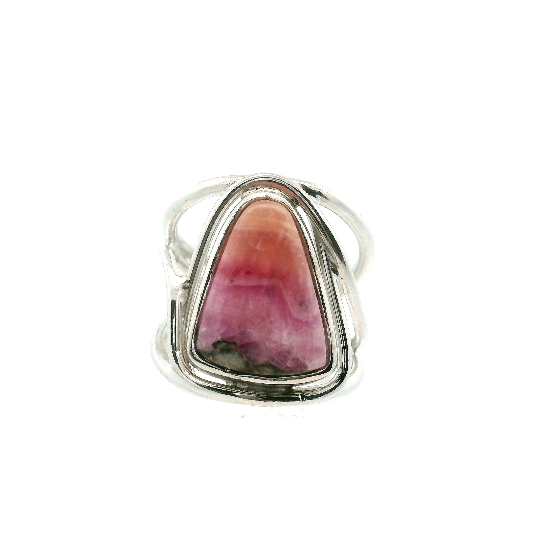 Cobalto Calcite Cuff Ring .925 Silver for Compassion, Emotional Healing, Harmony and Forgiveness