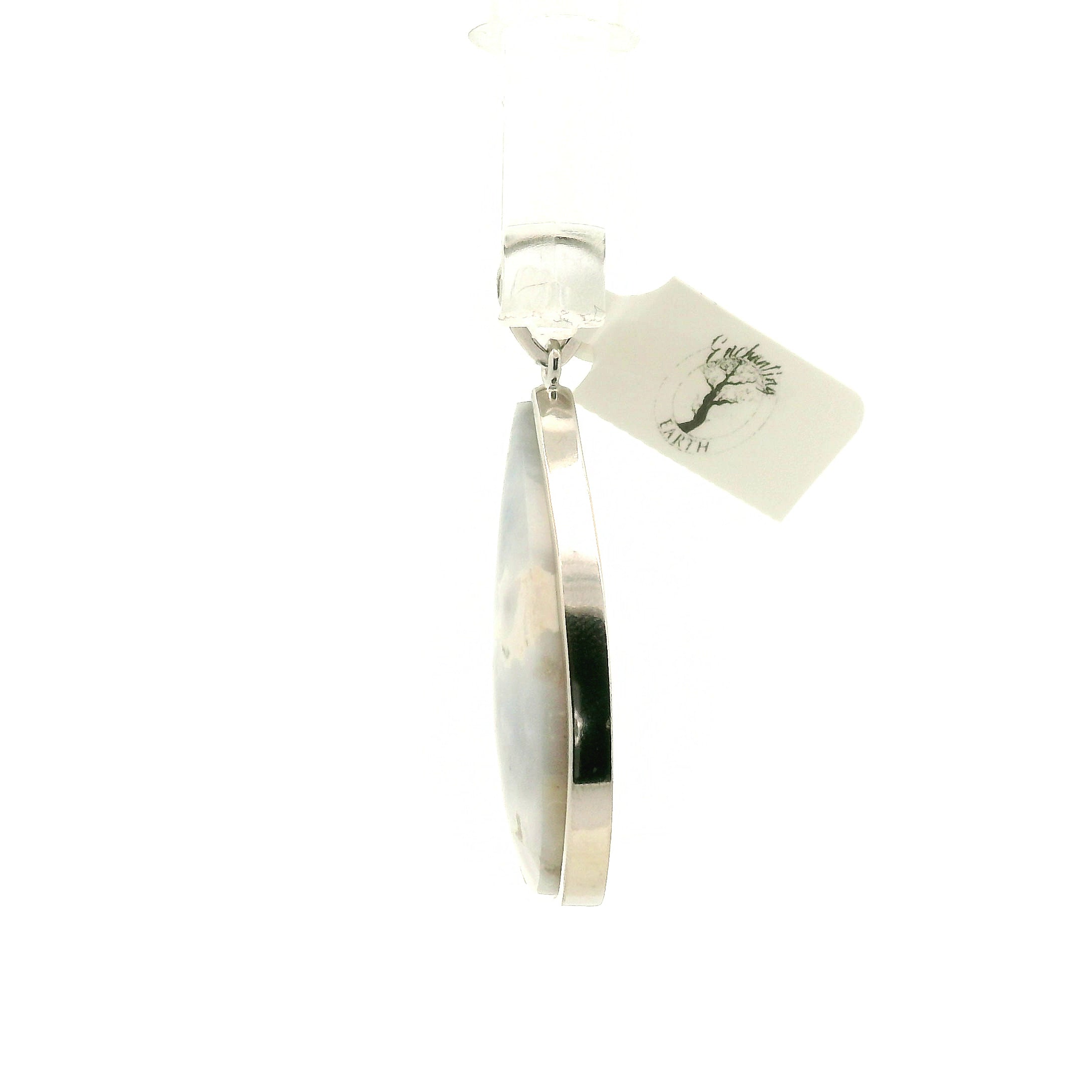 Silver Plume Agate Pendant for Peace and Soothing Stress