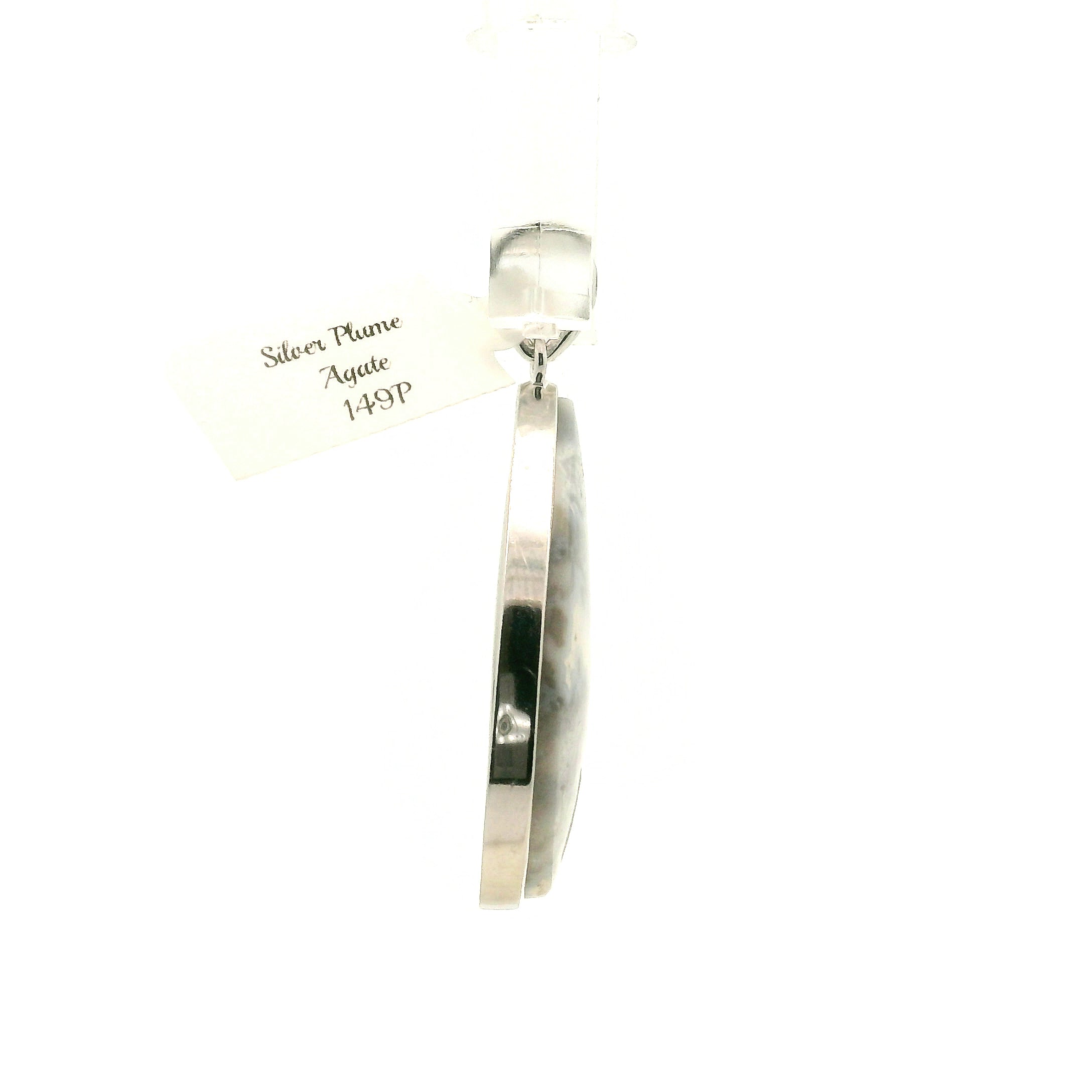 Silver Plume Agate Pendant for Peace and Soothing Stress