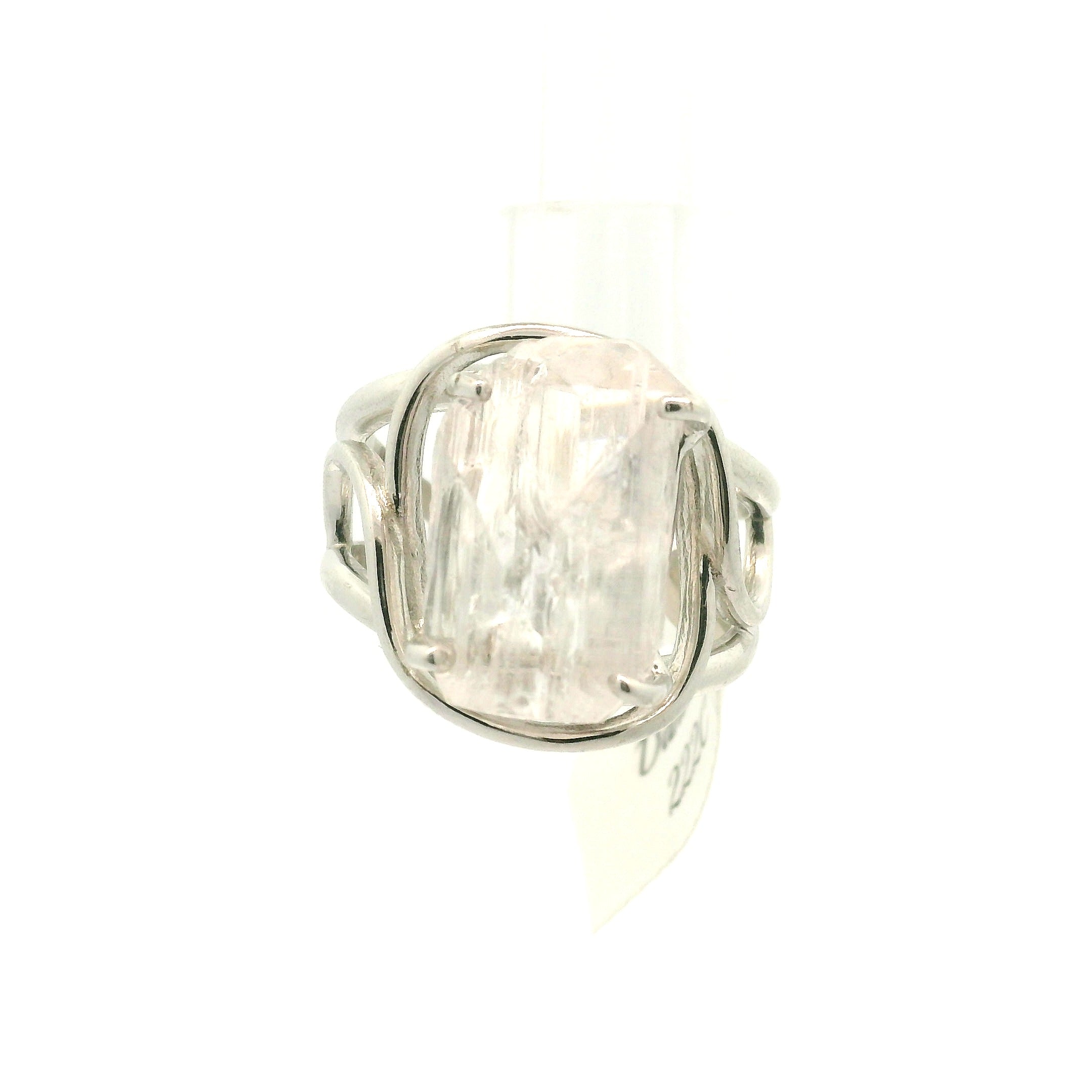 Danburite Cuff Ring .925 Silver for Connection with Higher Realms, Peace and Self Acceptance