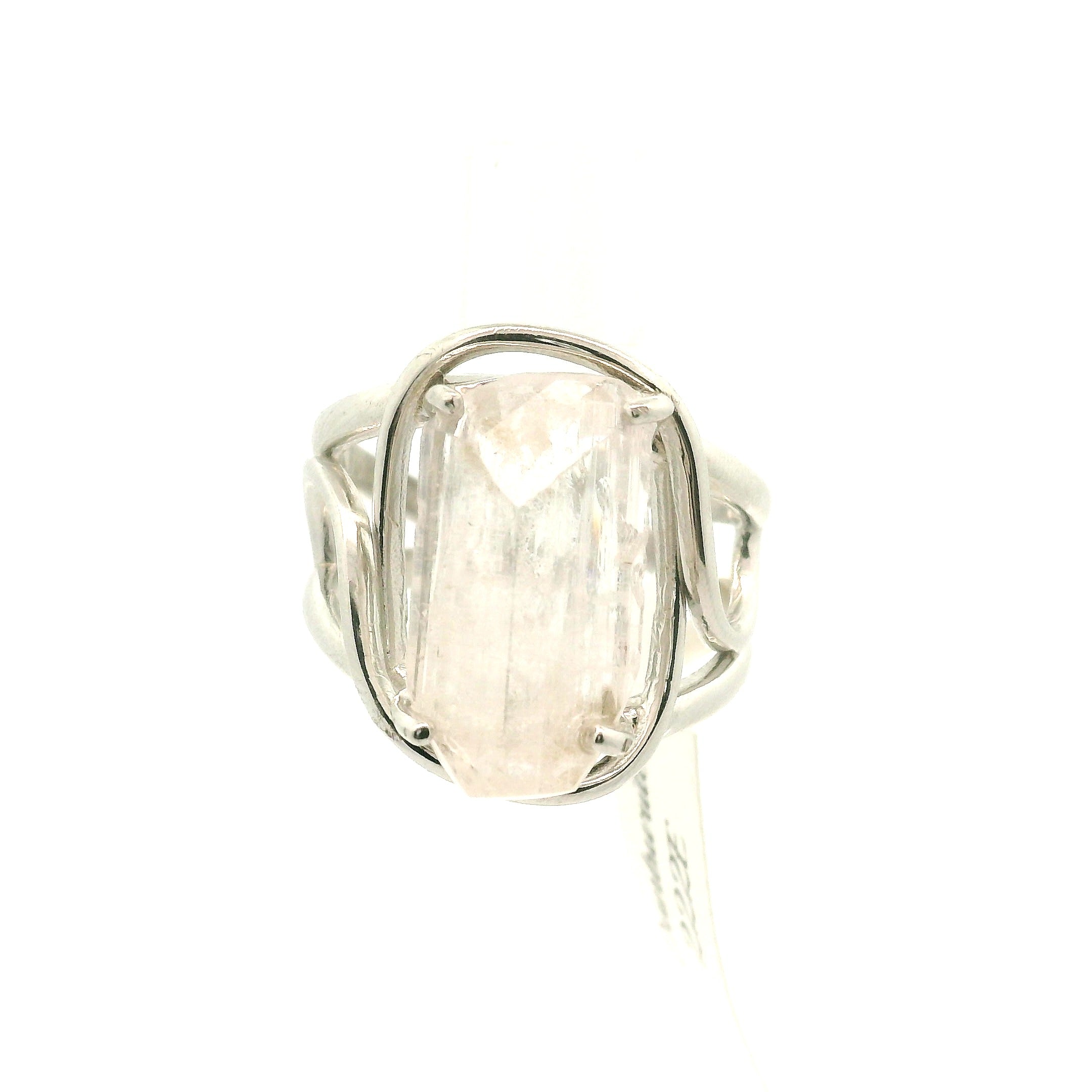 Danburite Cuff Ring .925 Silver for Connection with Higher Realms, Peace and Self Acceptance