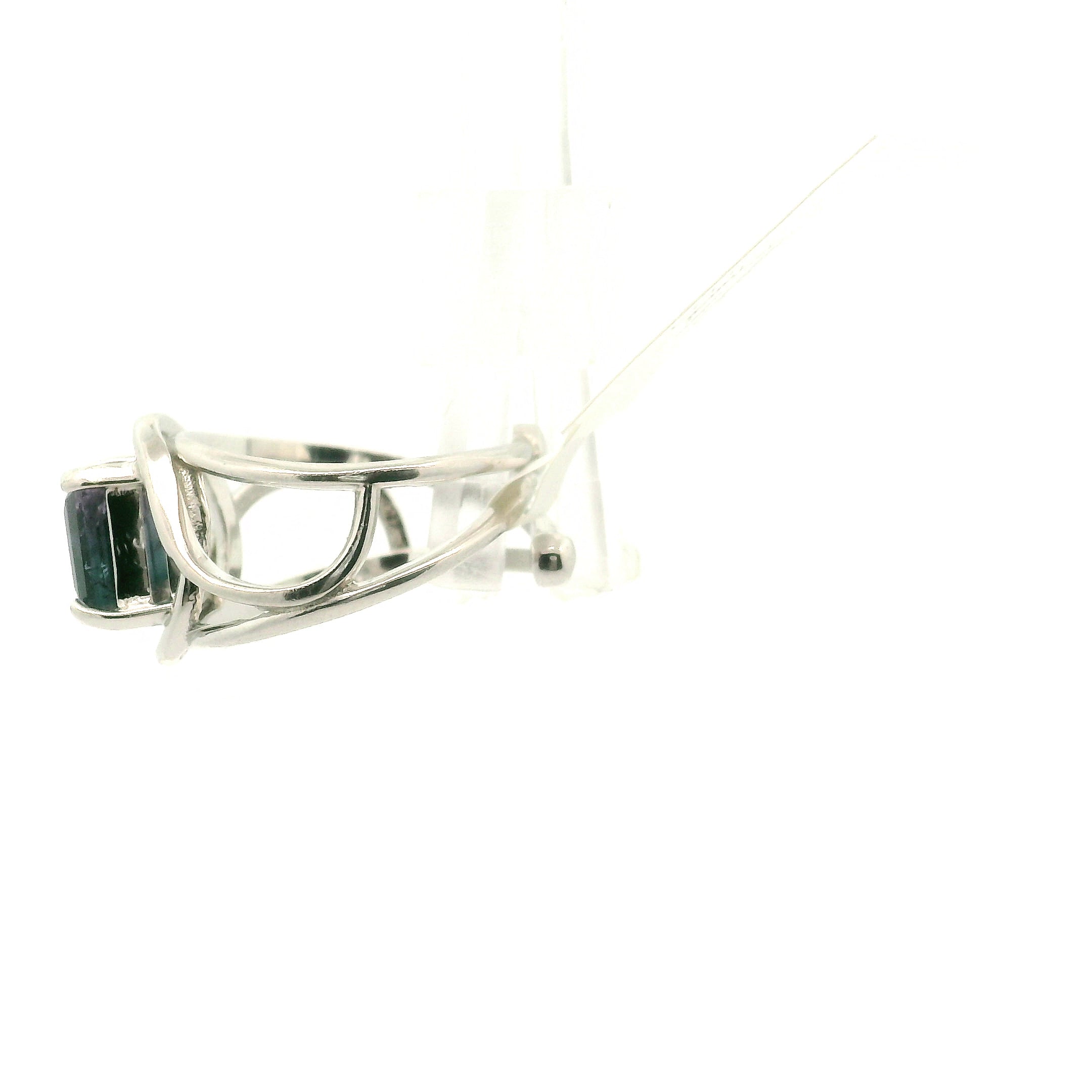 Nightshade Tourmaline Cuff Ring .925 Silver for Awareness, Communication and Meditation